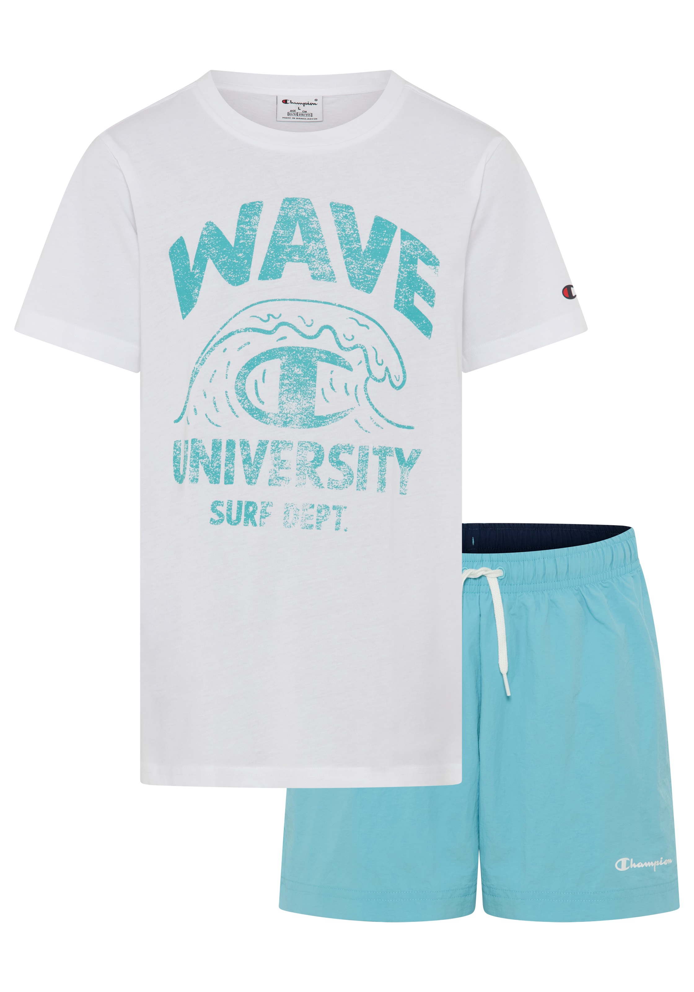 Champion T-Shirt & Shorts "Kids Beach Set" 2 2-teiliges Set, für Kinder und Jugendliche, aus Baumwolle
