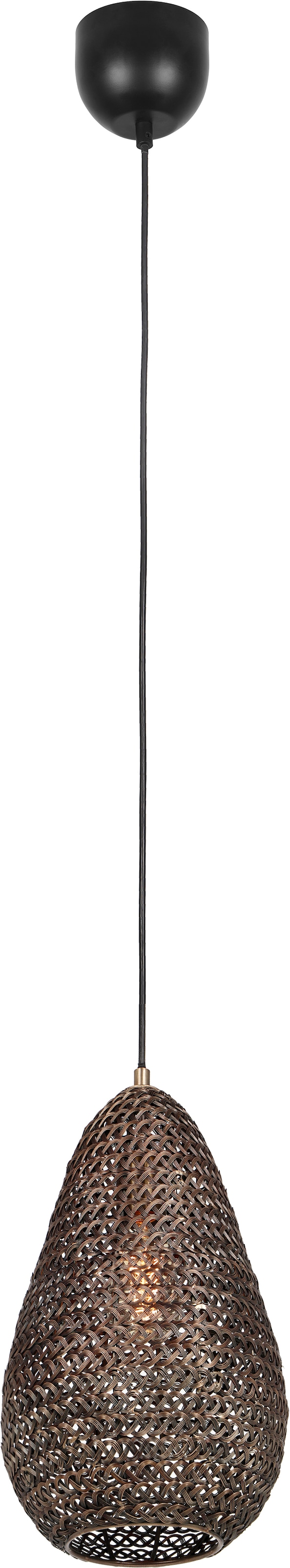 TRIO Leuchten Pendelleuchte »ZIVA, Vintage Hängelampe für Wohnzimmer oder Küche Ø 23cm H. 150cm« E27 1 Stk. warmweiß - kaltweiß Lampenschirm aus Draht-Geflecht, exkl 1x E27 max 10W