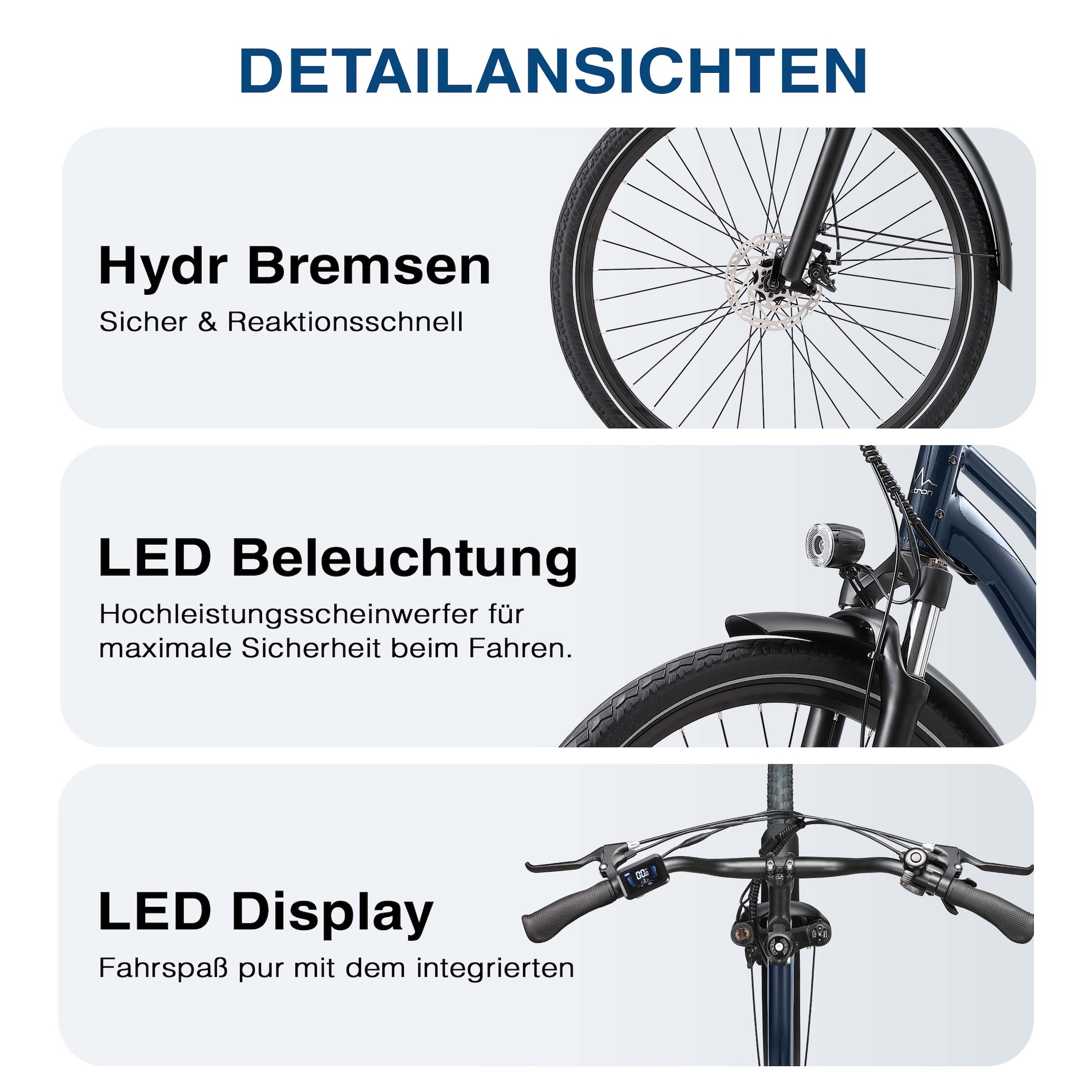 Maxtron »Maxtron Urban 7 E-Citybike 28 Zoll« 7 Gang Shimano Altus Schaltwerk Kettenschaltung Heckmotor 250 W Packung,  Tiefeinsteiger für Damen
