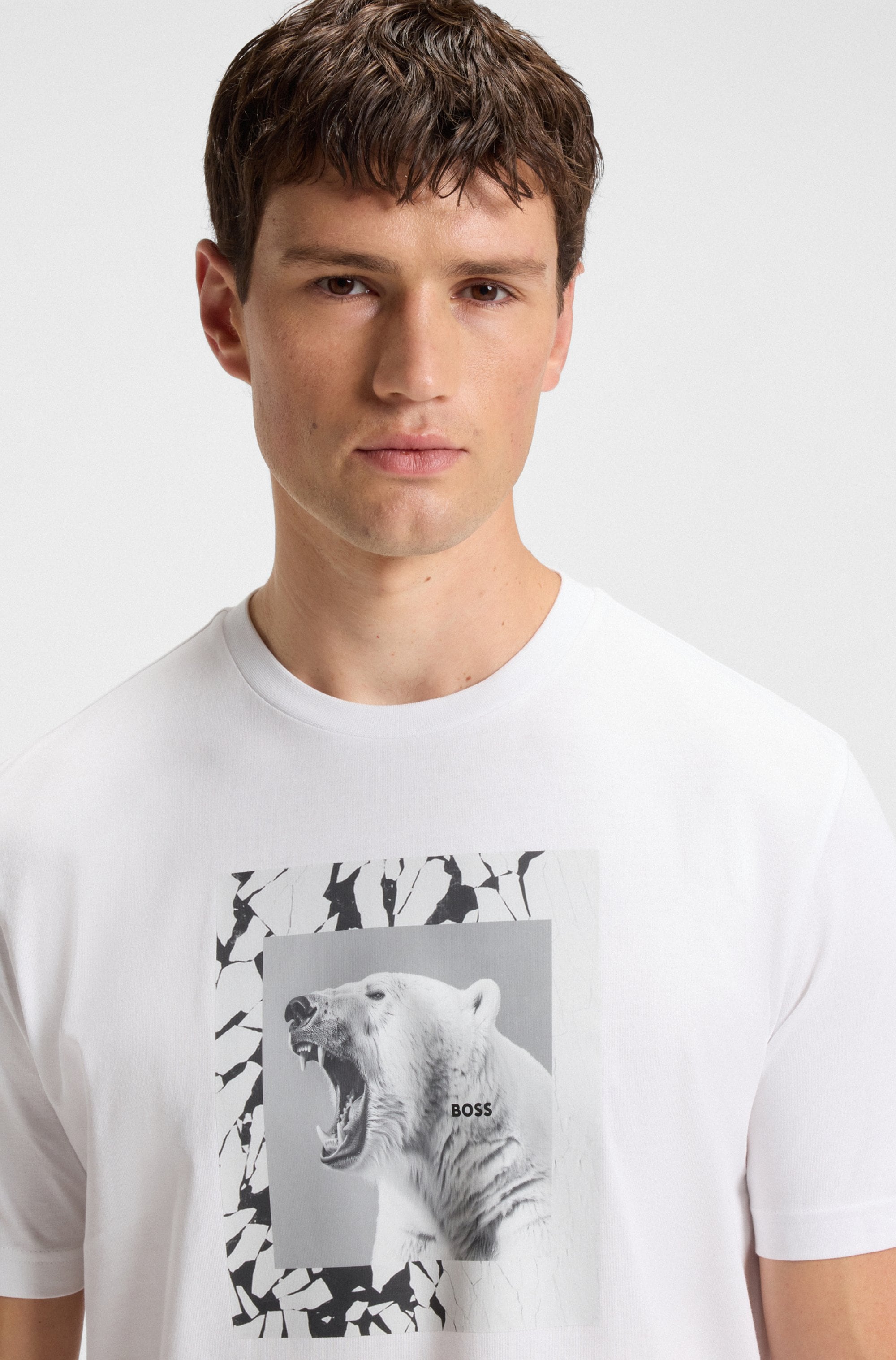 BOSS ORANGE T-Shirt »Te lupo«, runder Ausschnitt, regular fit, Fotodruck