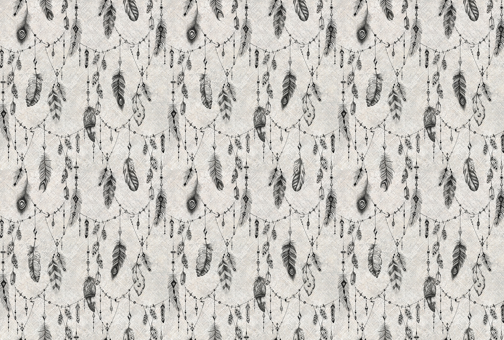 Architects Paper "Atelier 47 Boho Feather 2" mehrfarbig glatt Vlies, Wand, Schräge, Decke
