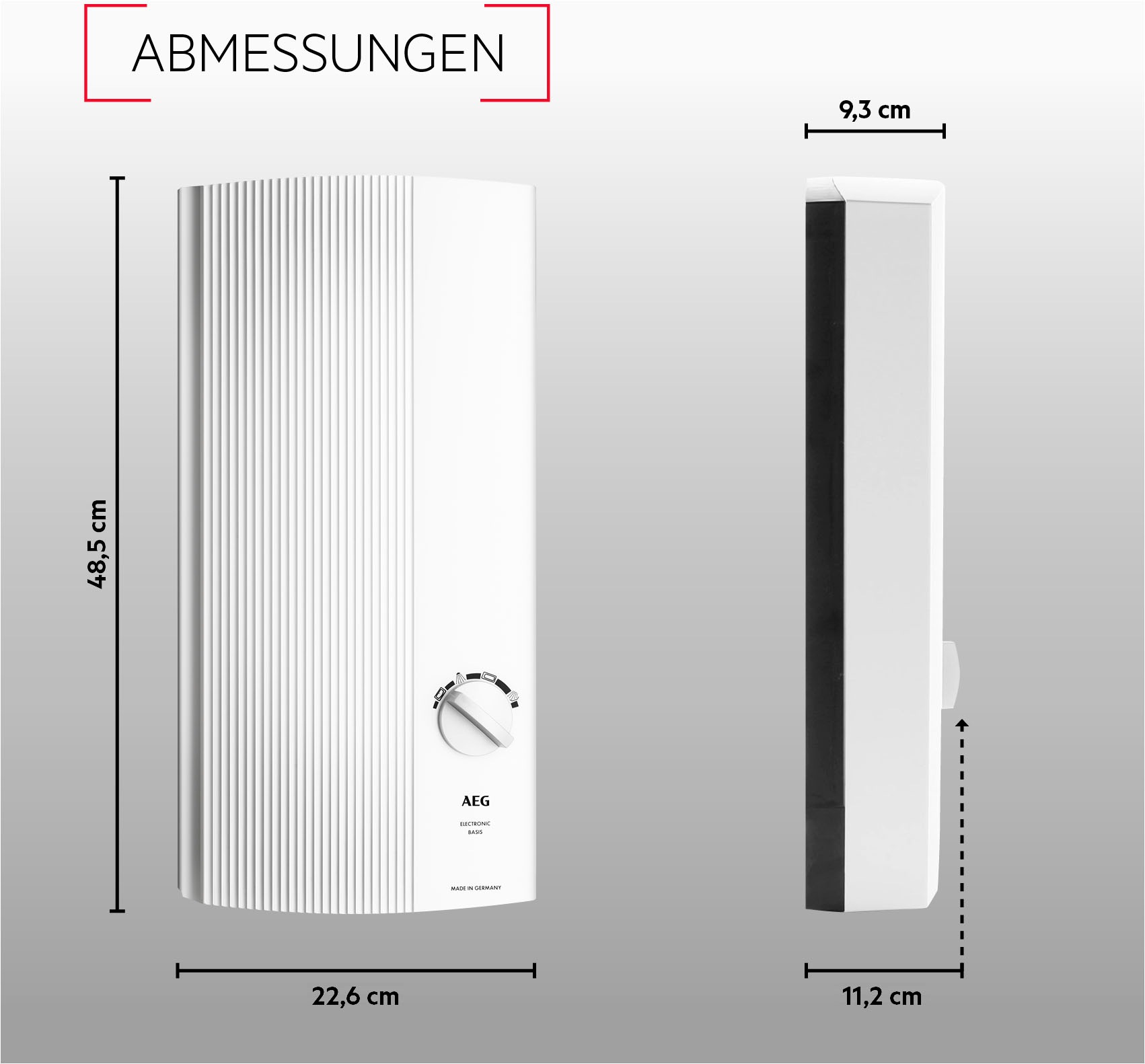 AEG Haustechnik Komfort-Durchlauferhitzer »DDLE Basis«, 27 kW, stufenlose Temperaturwahl durch 4 Anwendungssymbole