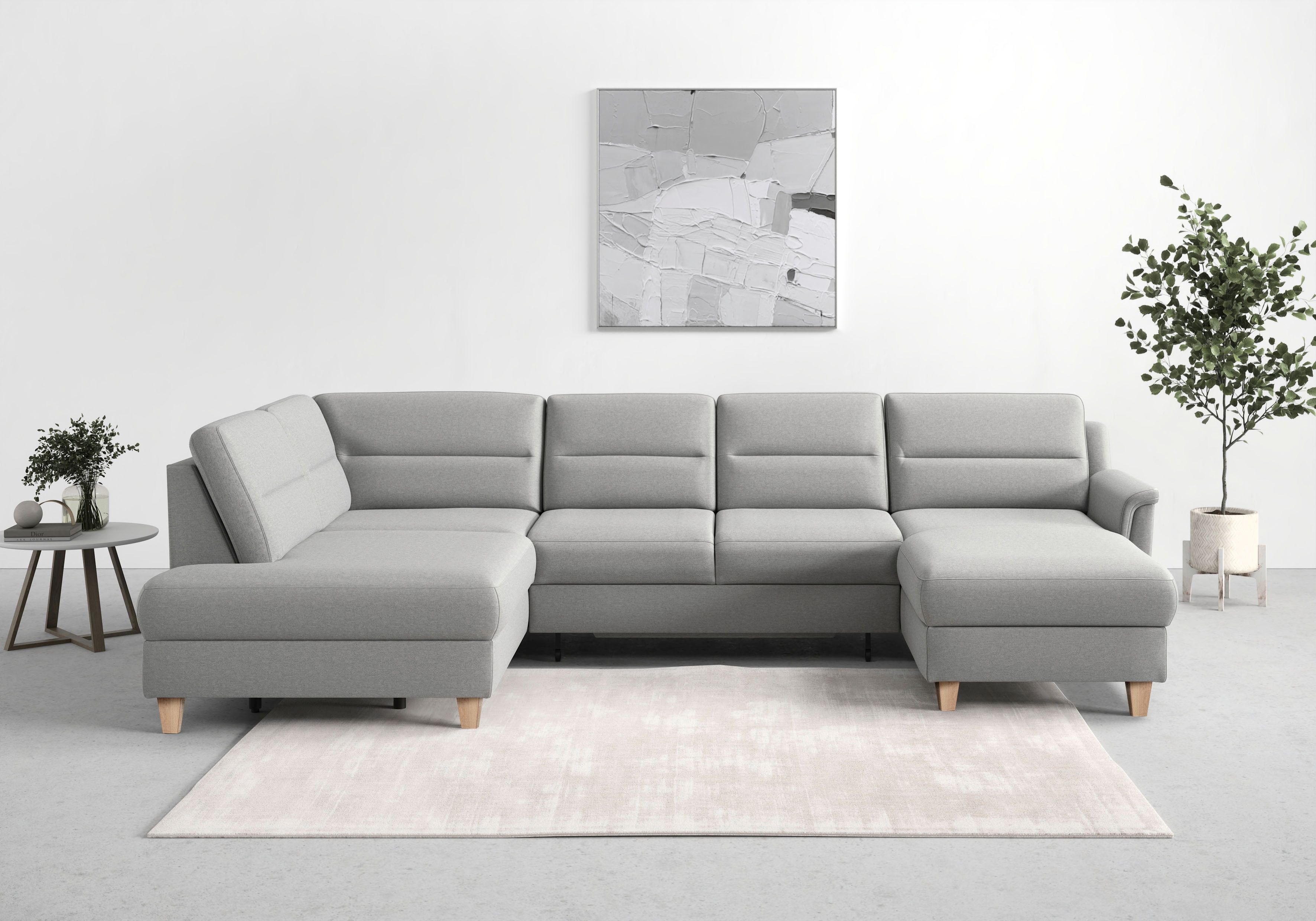 sit&more Wohnlandschaft "Farö U-Form" inklusive Federkern, wahlweise mit Schlaffunktion und Bettkasten