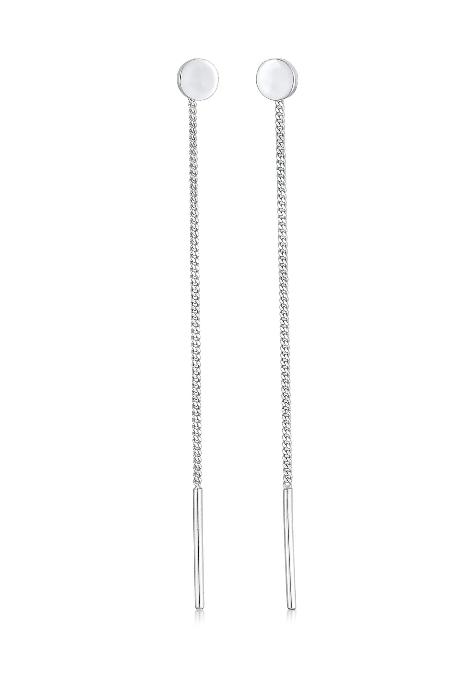Paar Ohrhänger »Plättchen Minimal Basic Durchziehen 925 Silber«