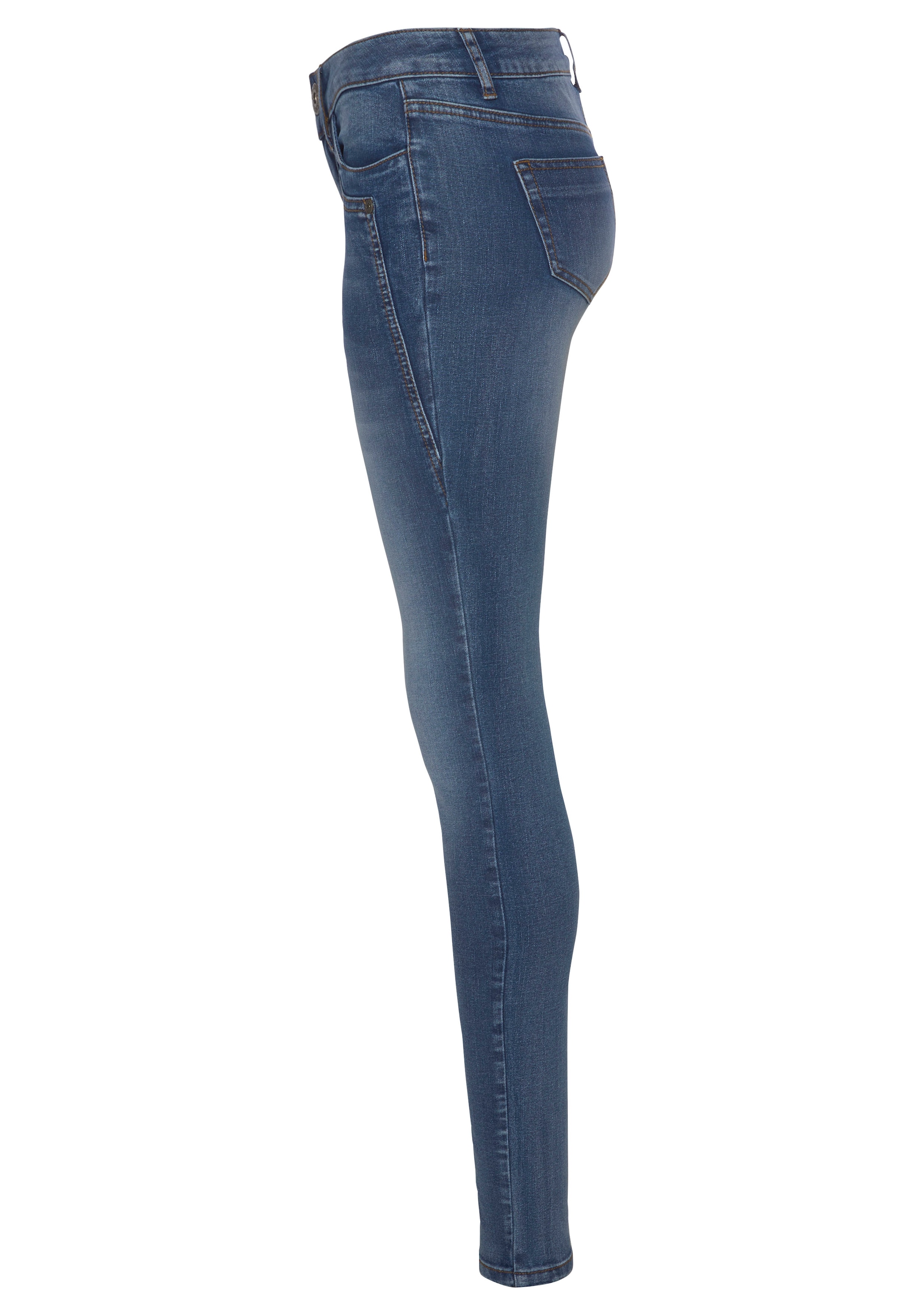 Arizona Skinny-fit-Jeans »mit Keileinsätzen«, Waist | bestellen online BAUR Low