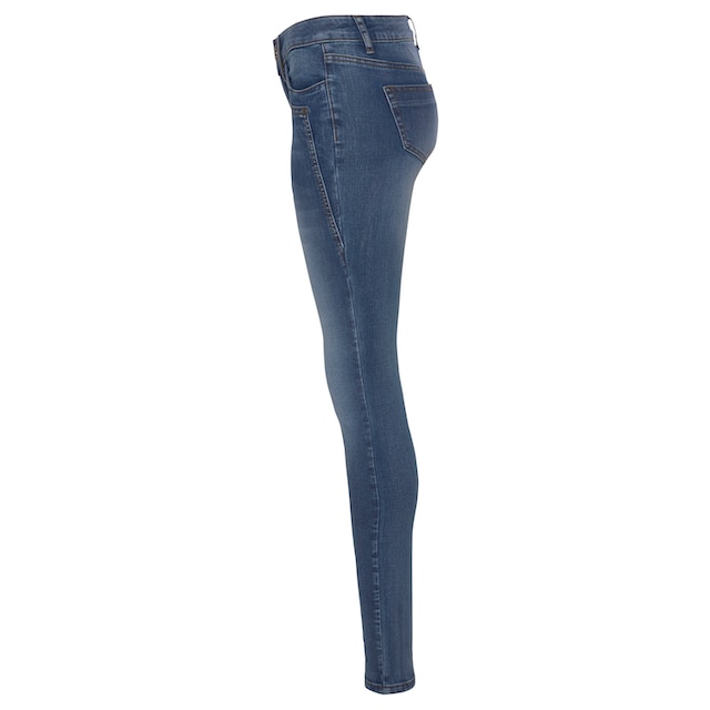 Waist bestellen Keileinsätzen«, Arizona »mit BAUR Skinny-fit-Jeans Low | online