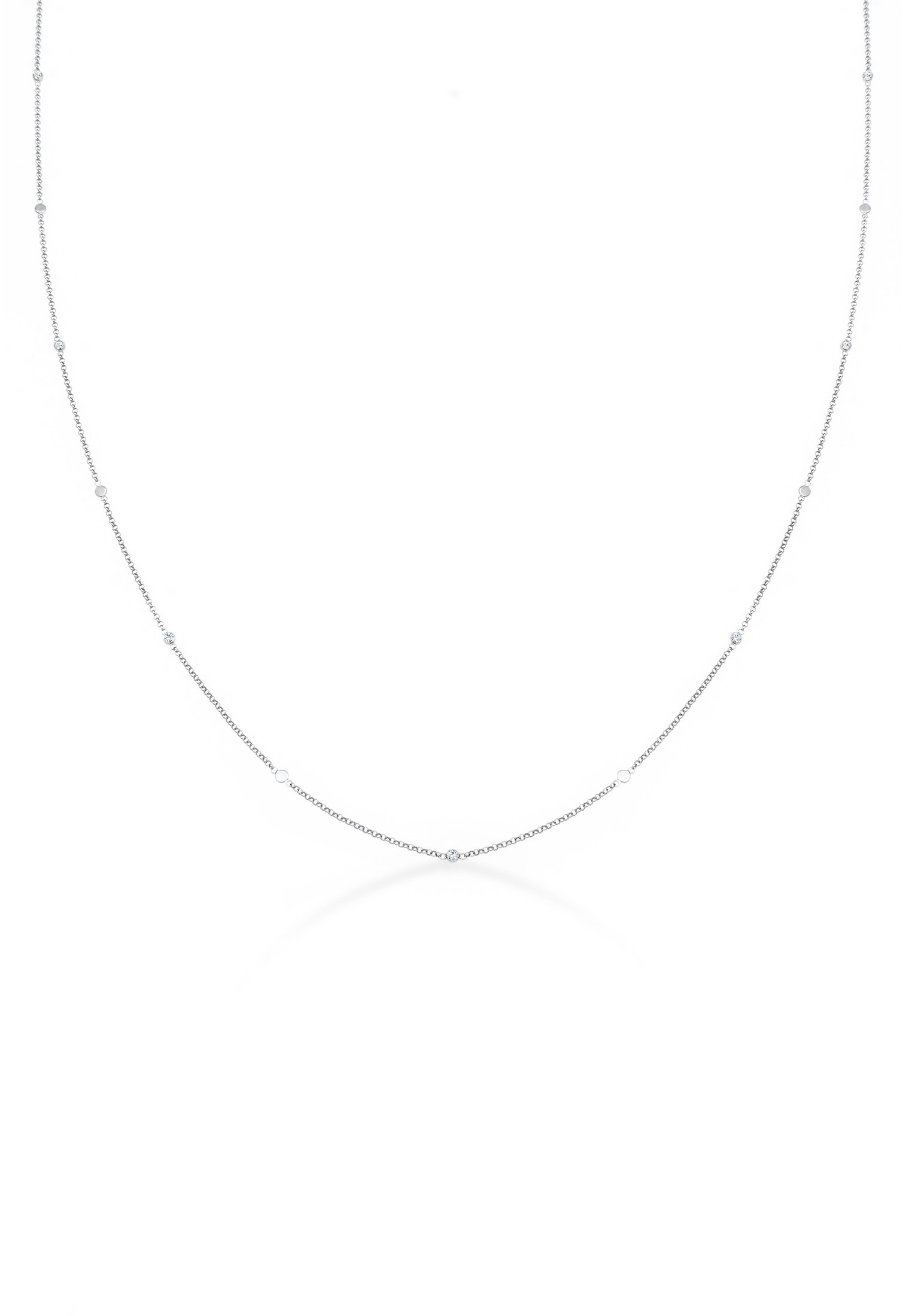 Elli Lange Kette »Halskette Plättchen Modisch 925 Silber, mit Kristallen von Swarovski®«