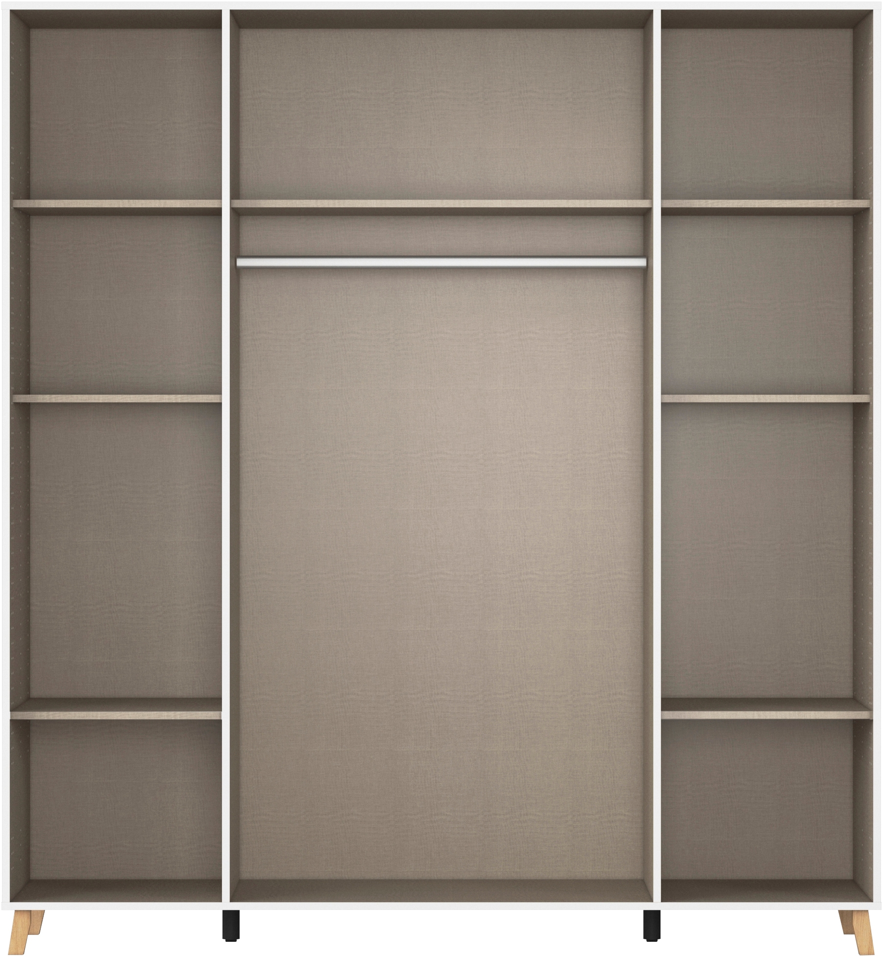 rauch Drehtürenschrank »Kleiderschrank Schrank Garderobe Wäscheschrank SHINJO«, (in 3 verschiedenen Ausstattungen BASIC/CLASSIC/PREMIUM), Griffe und Füße aus Massivholz, viel Stauraum MADE IN GERMANY