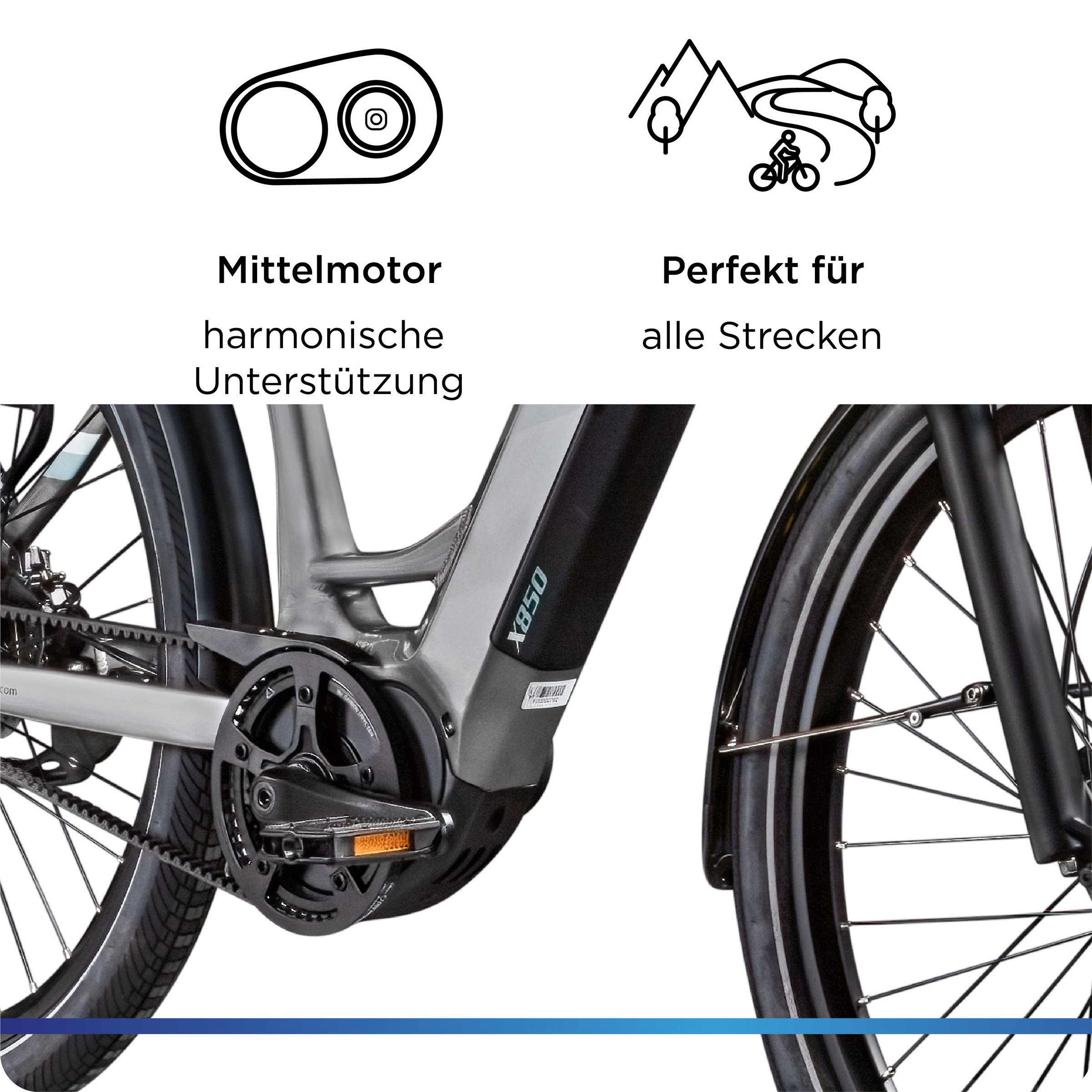 Zündapp »X850« 7 Gang Nabenschaltung Mittelmotor 250 W Pedelec, Elektrofahrrad für Damen und Herren