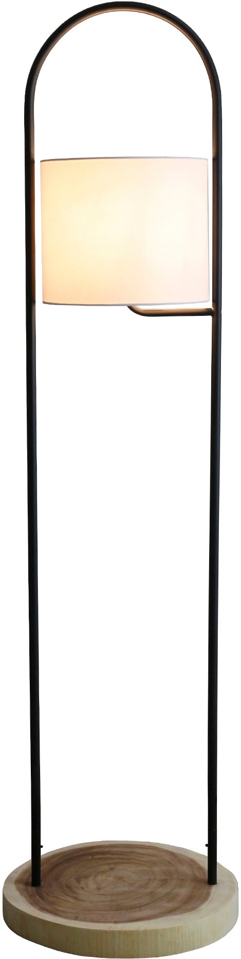 SALESFEVER Stehlampe "Aaliyah", 1, Ø 27cm H: 153cm, 1 Stk., beige, Wohnzimmer, Leuchten, handgefertigt, mit Gestell für Pflanzen