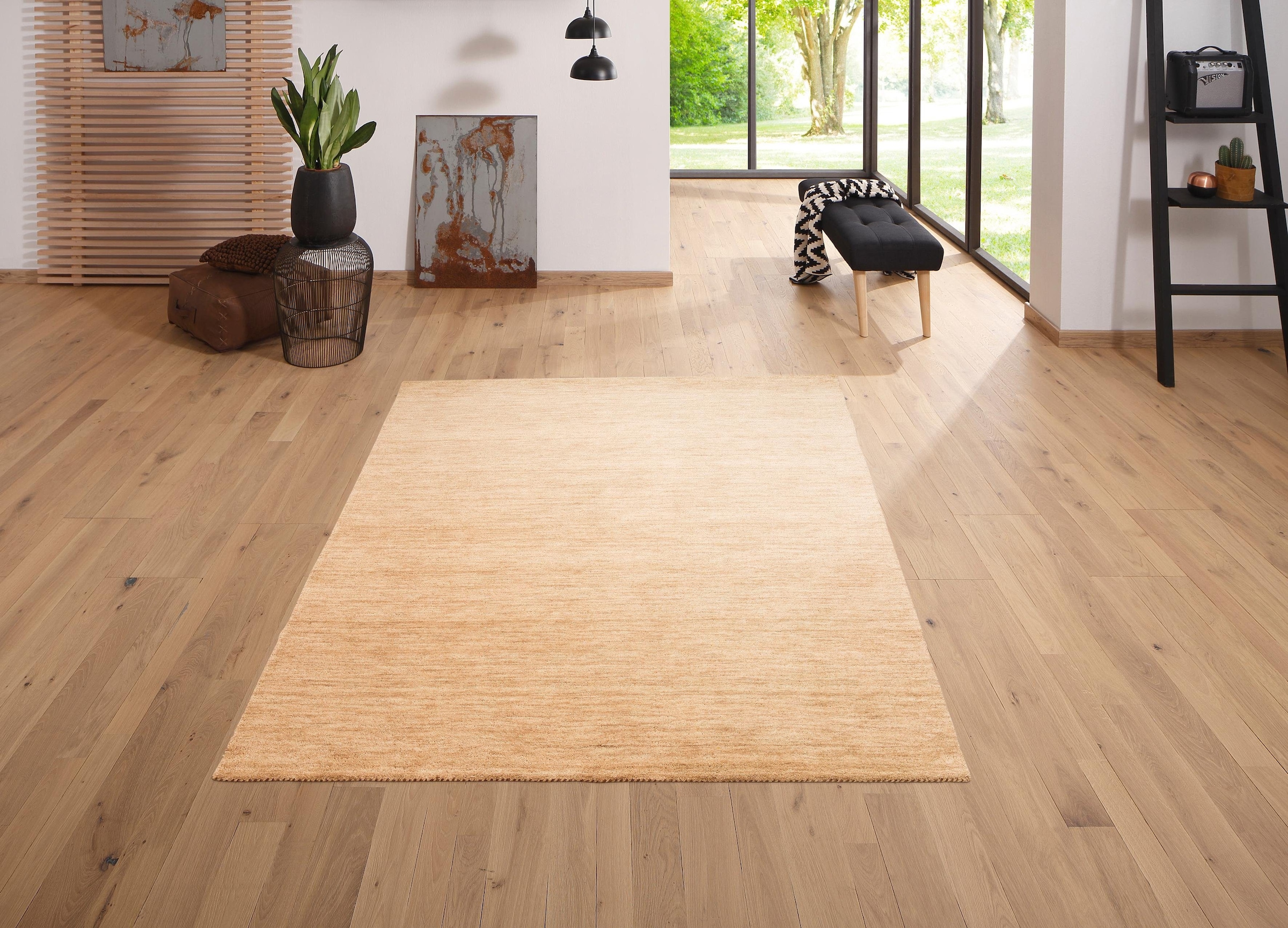 OTTO home Wollteppich »Tessa« rechteckig 15 mm Höhe reine Wolle, handgewebt, weiche Haptik, meliert, Gabbeh Optik