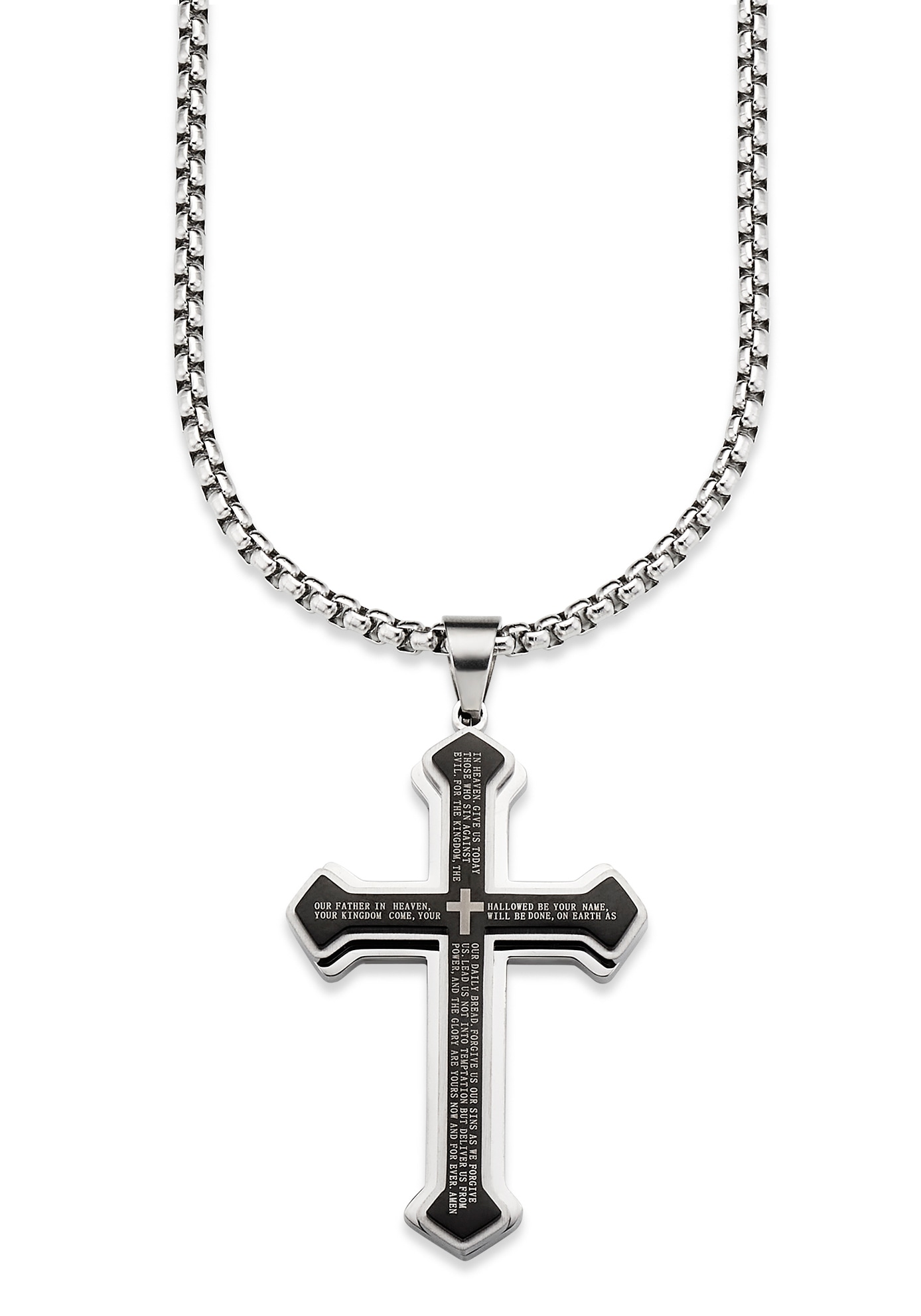 s.Oliver + aus bestellen mit Kreuz, | Leder BAUR Edelstahl Anhänger Junior Kette 2024225«, online »Halskette