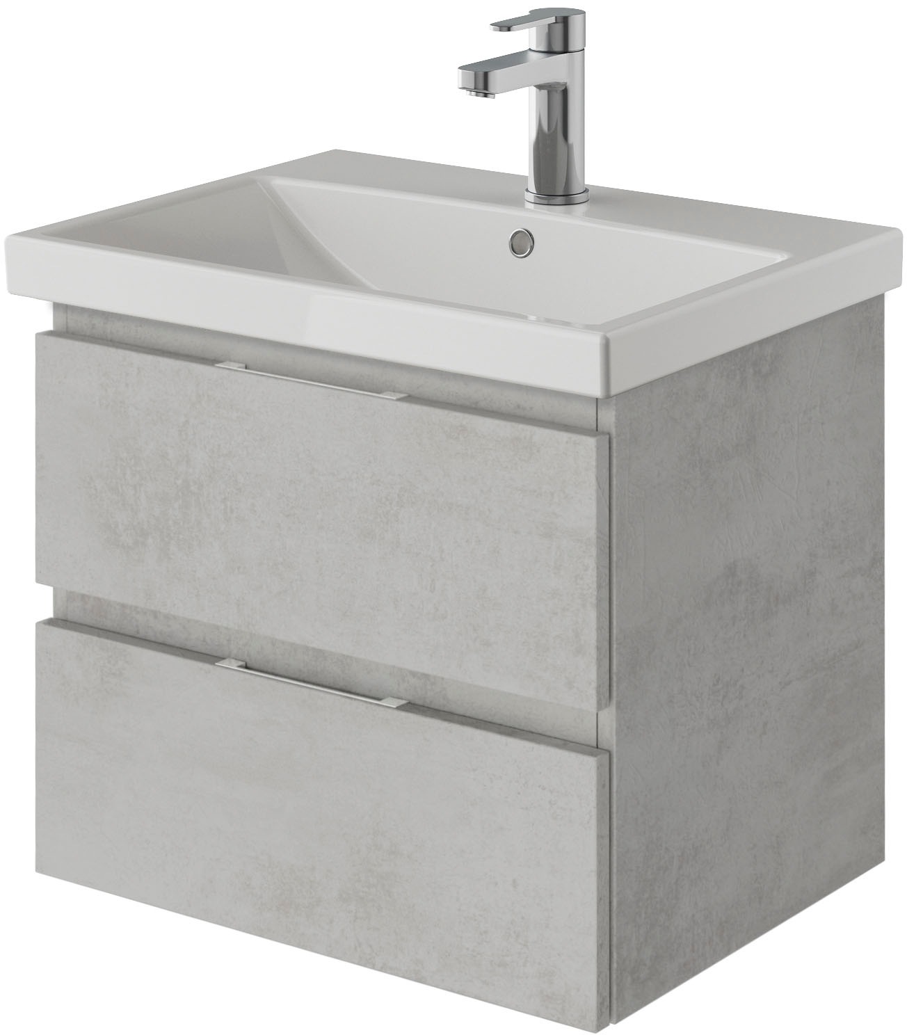 Saphir Badmöbel-Set »Serie 4035 2-teilig, Keramikwaschtisch mit LED-Spiegel, 60 cm breit«, (Set), Badezimmer-Set inkl. Schubladen-Dämpfer, 2 Schubladen, Waschplatz