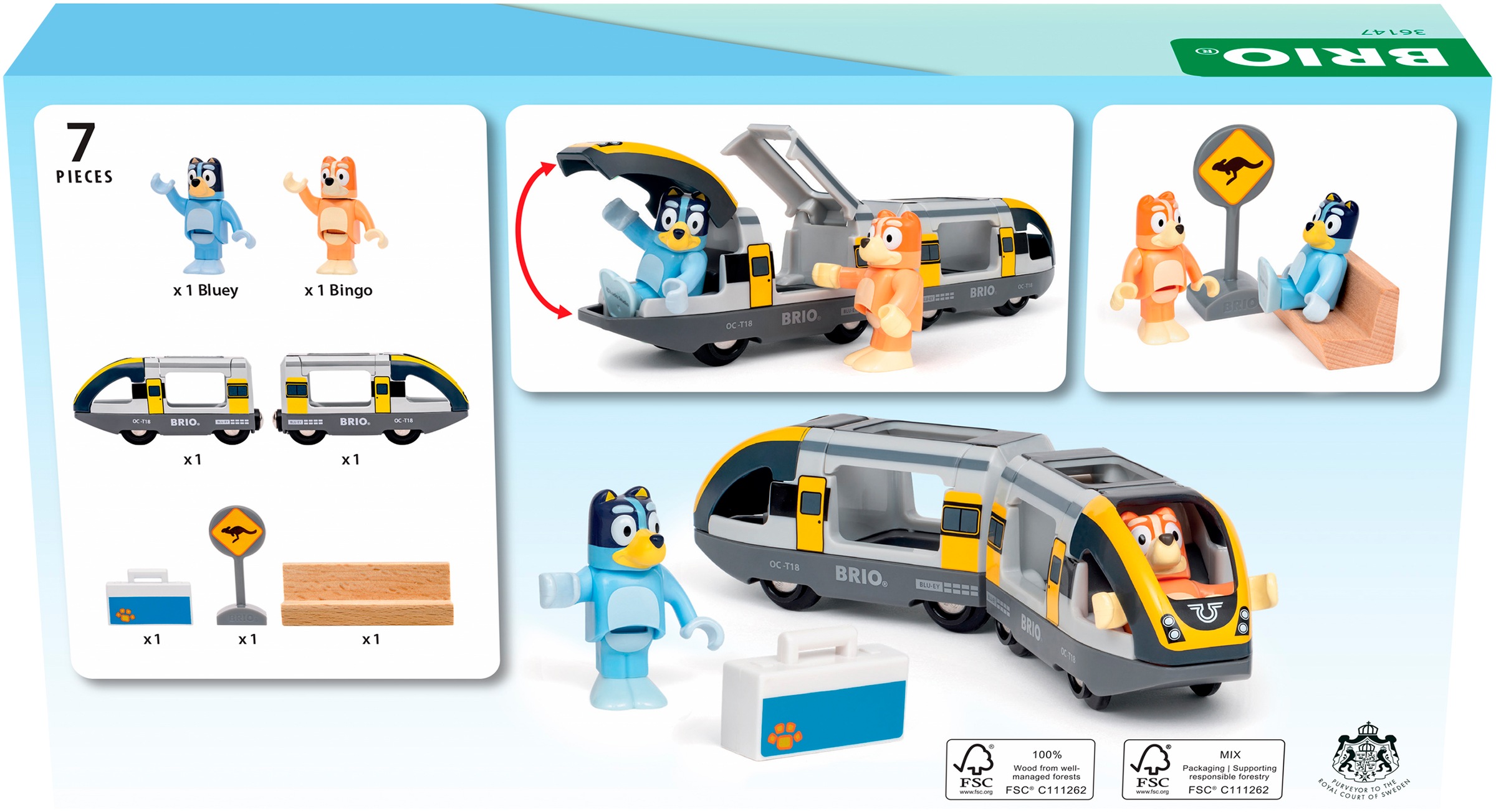 BRIO® Spielzeug-Zug »BRIO® WORLD, Bluey Reisezug (36147)«