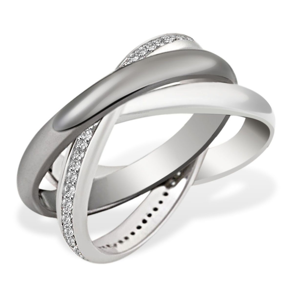 goldmaid Silberring 925/- Sterlingsilber Zirkonia 64