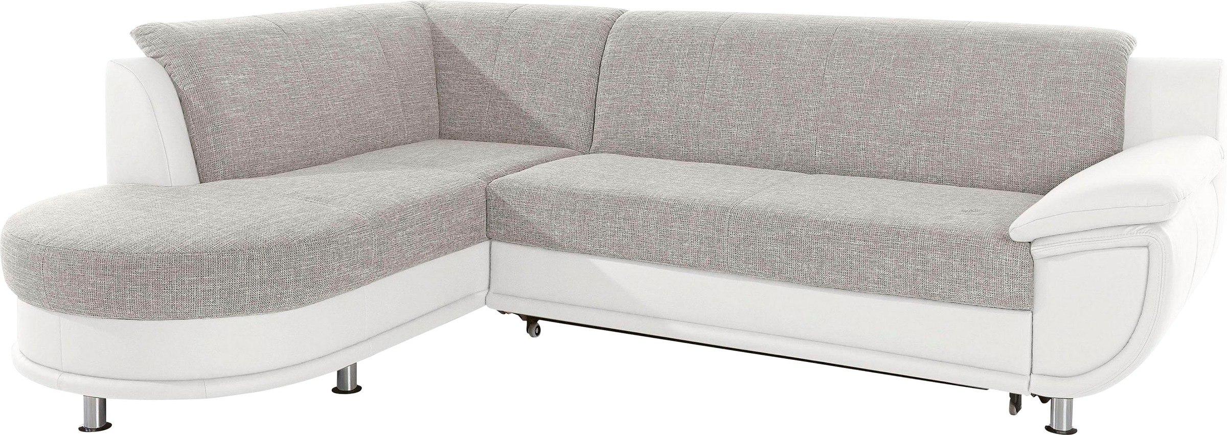 TRENDMANUFAKTUR Ecksofa »Rondo 3, zeitlos und bequem, Materialmix, breite Armlehnen, L-Form«, wahlweise mit Federkern für mehr Komfort, wahlweise mit Bettfunktion