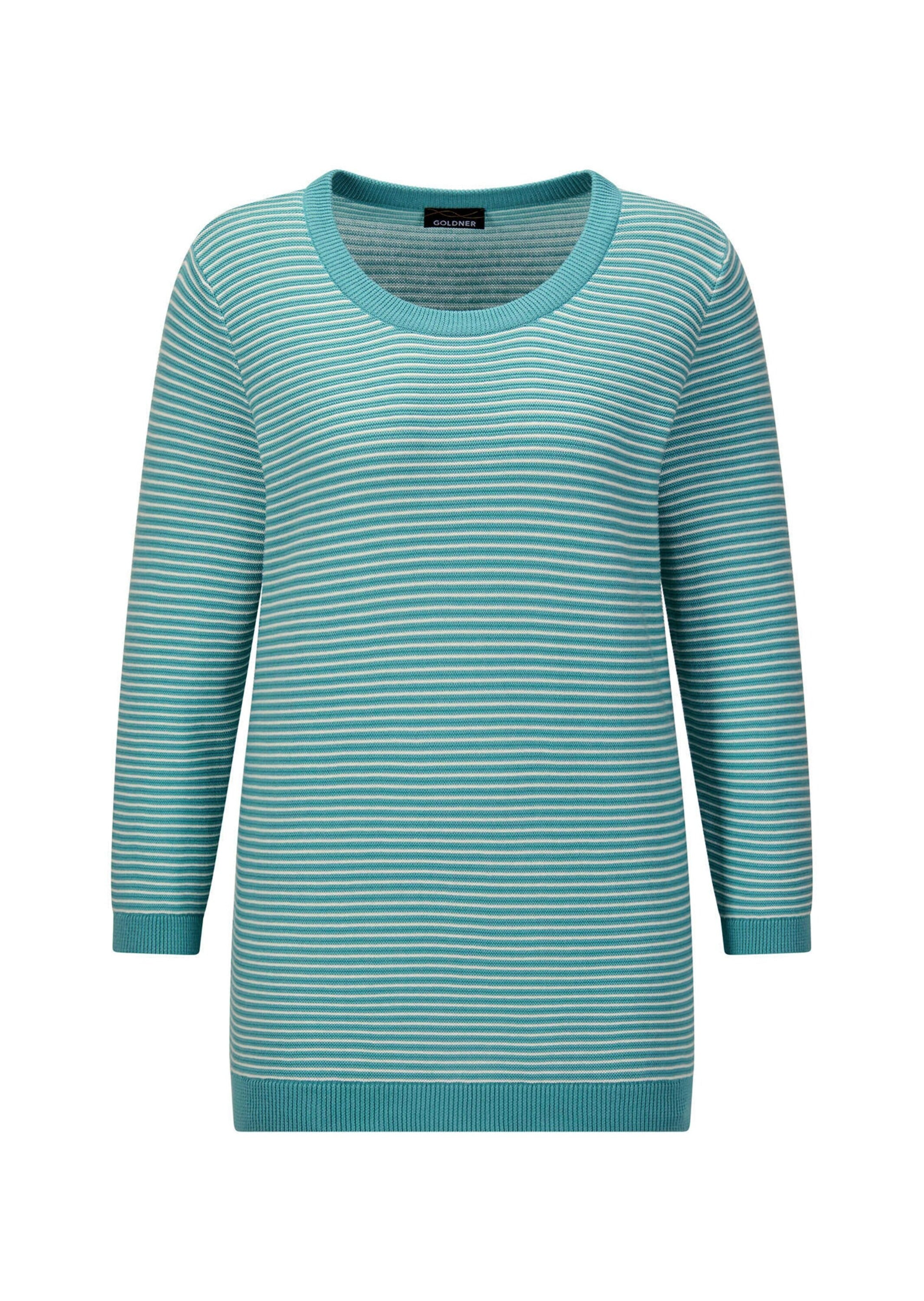 GOLDNER "Halbarm Ringelpullover aus Baumwolle" Rundhalsausschnitt