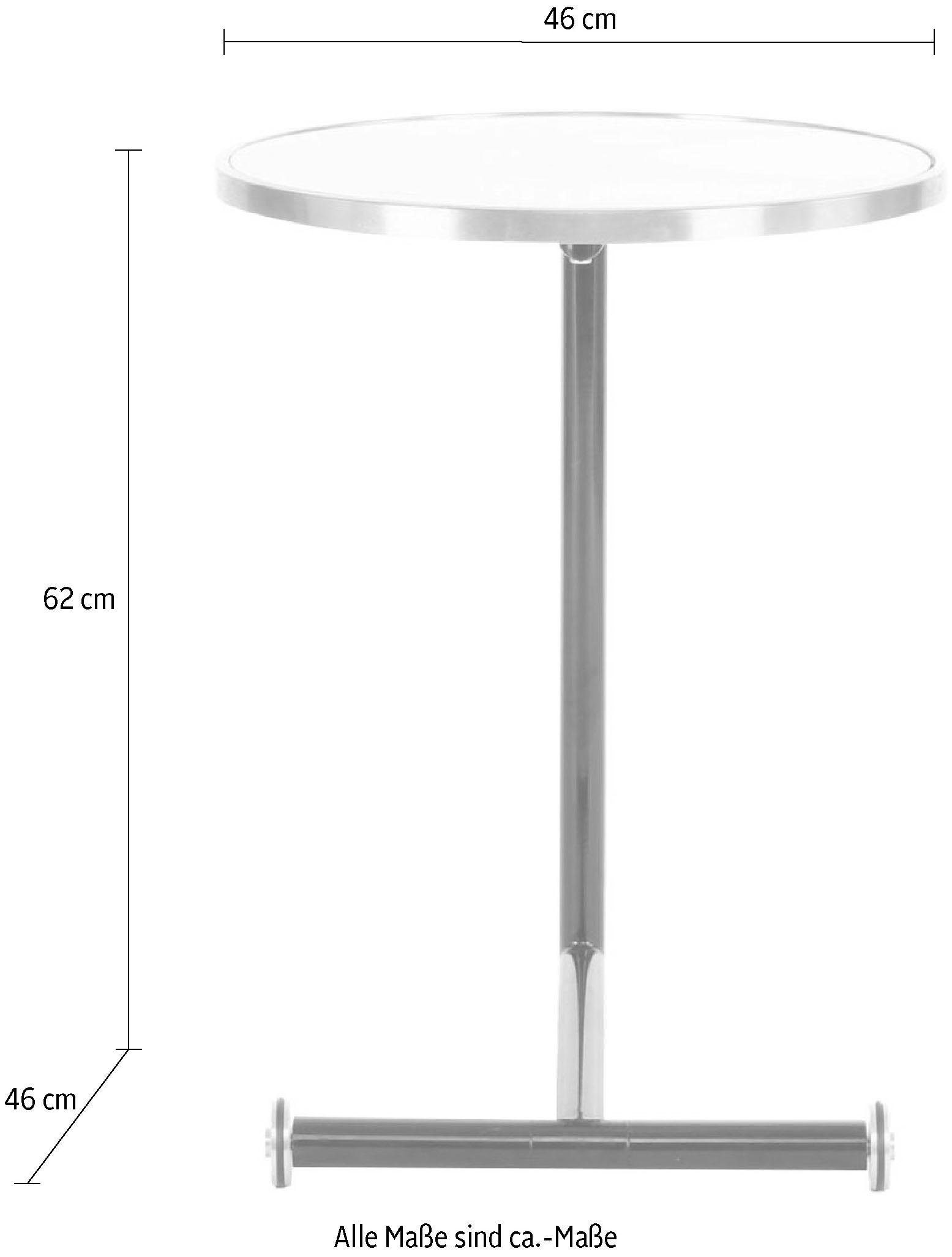 Kayoom Beistelltisch »Servant 210, Beistelltisch für das Sofa, glamouröses, edles Design«, (1 St.), Durch Rollen einfach zu verschieben, runde Tischplatte, C-Form