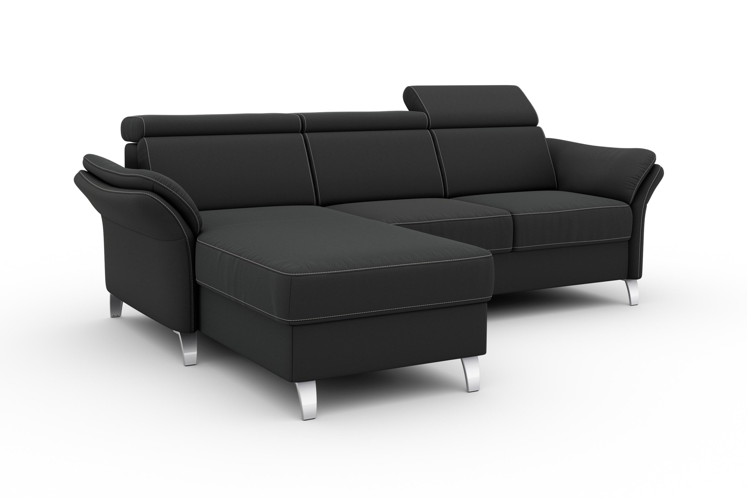 sit&more Ecksofa »Vincenzo L-Form«, inklusive Kopfteilverstellung, wahlweise mit Bettfunktion, Bettkasten