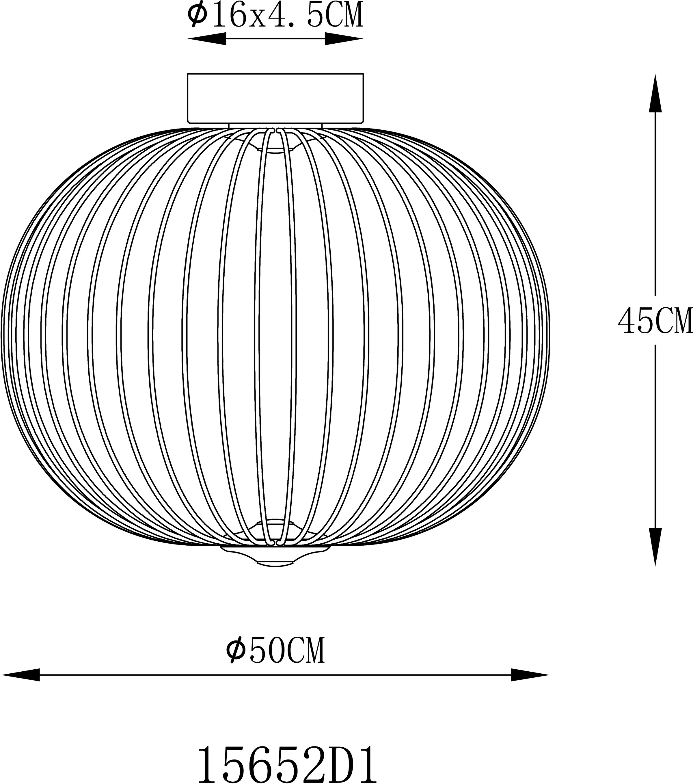 GLOBO LIGHTING Deckenleuchte »GALWAY« LED-Modul 1 Stk. Warmweiß Deckenlampe Metallstäbe 3000K DM 50cm 3 Stufen