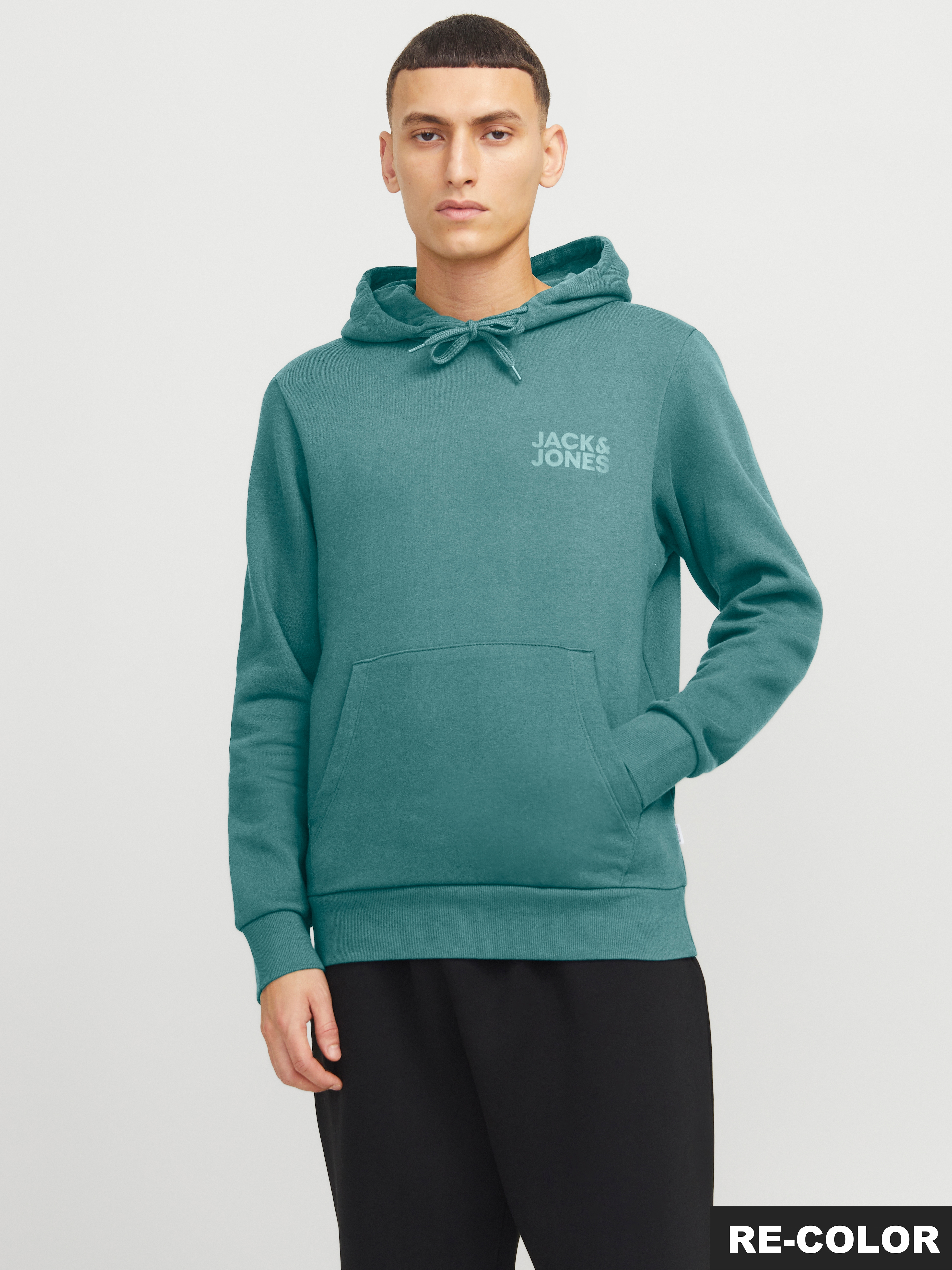 Jack & Jones Kapuzensweatshirt "Jjecorp Logo Sweat Hood Noos", Baumwollmischung, Regular Fit