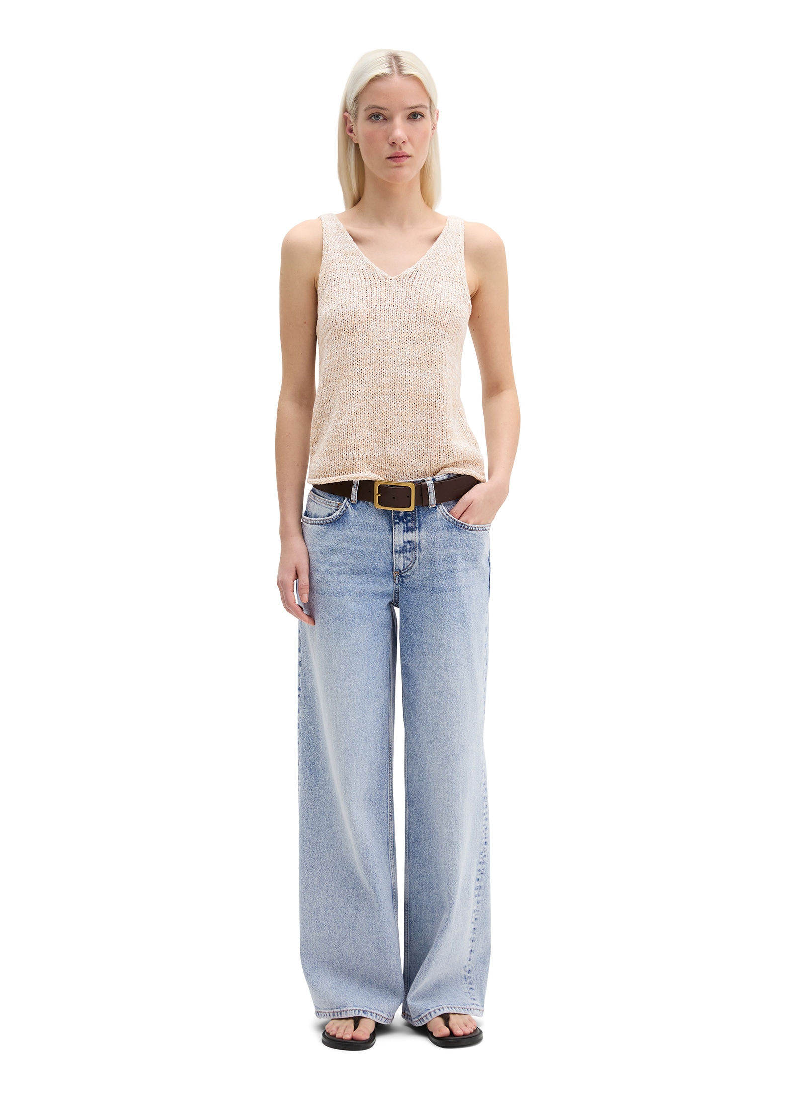 Marc O'Polo Kurzarmpullover »aus Bändchengarn«