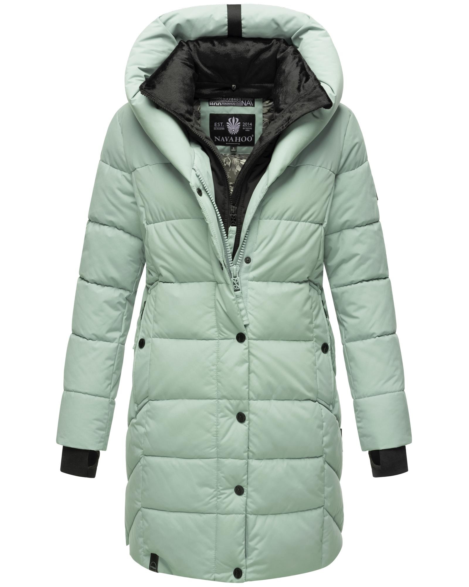 Navahoo Steppmantel »Knutschilein«, Stylischer Damenmantel mit abnehmbarem Fleece-Kragen