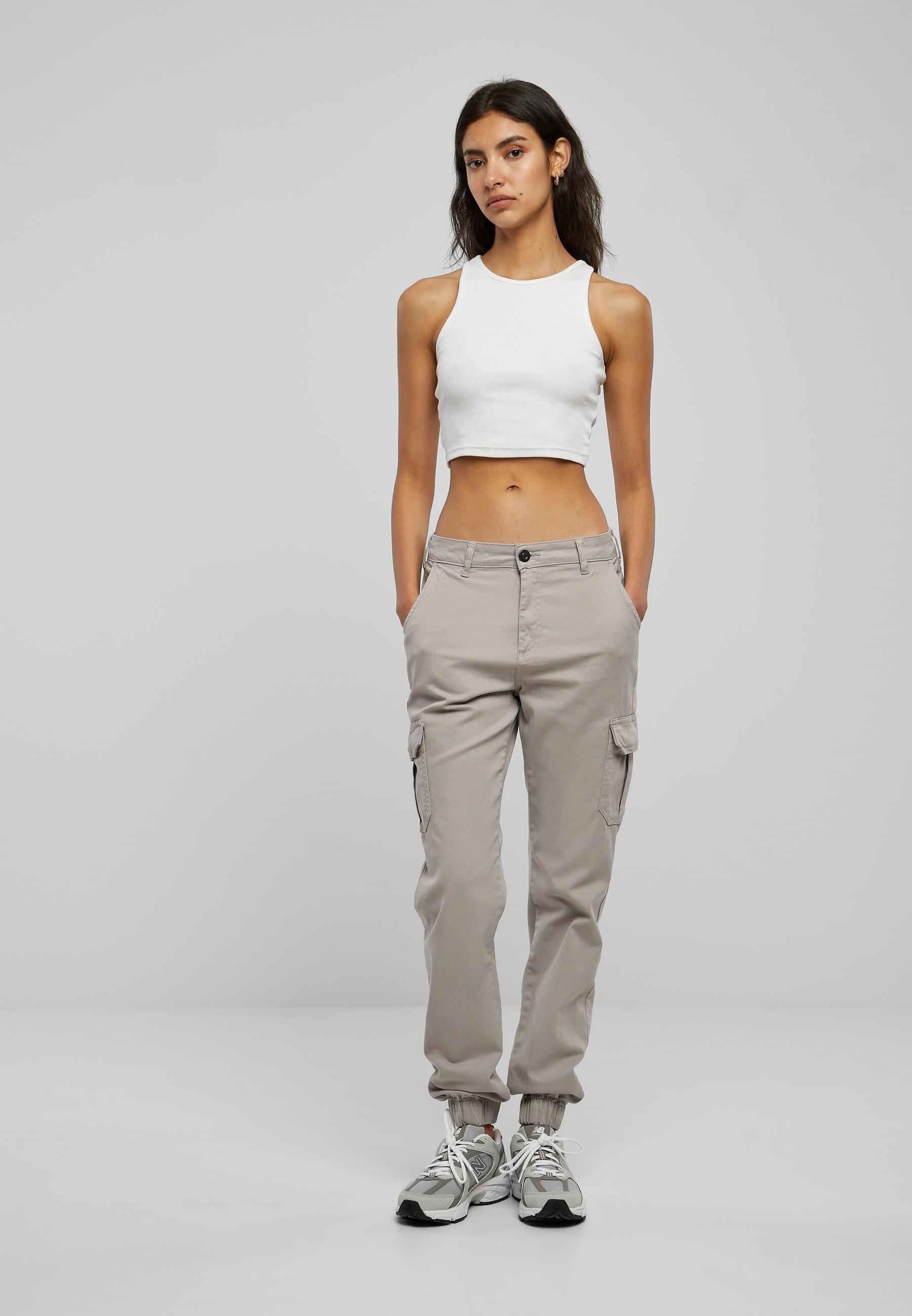 URBAN CLASSICS Cargohose »Urban Classics Damen Ladies High Waist Cargo Pants«, (1 tlg.)