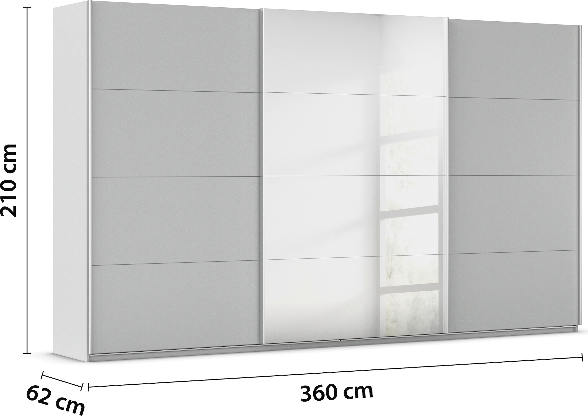 rauch Schwebetürenschrank »Kleiderschrank Schrank Garderobe AGORDO«, Top Innenausstattung, in 4 Breiten und 2 Höhen MADE IN GERMANY