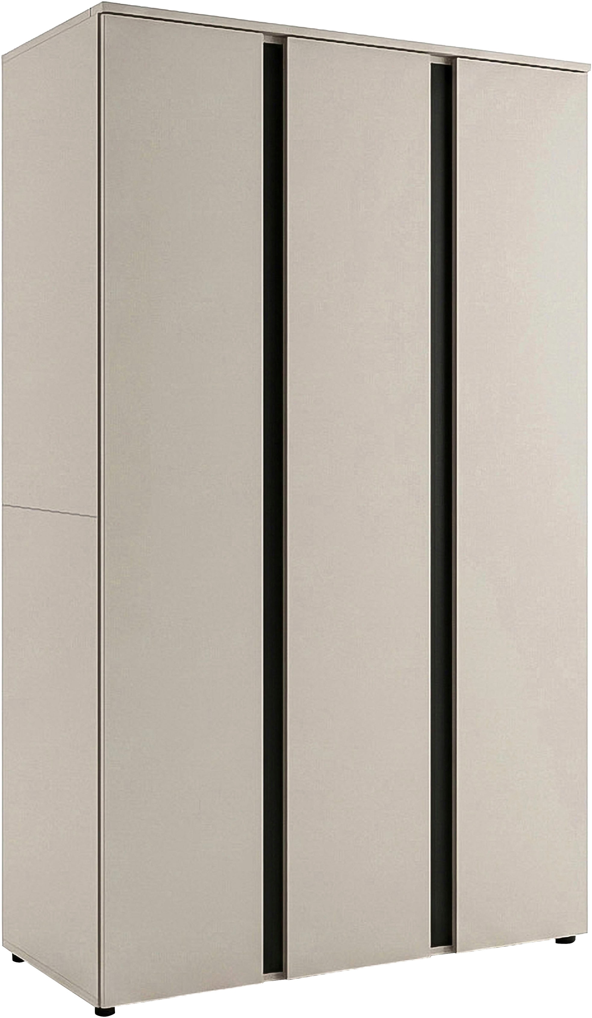 OTTO home Kleiderschrank "AXIS, in verschiedenen Breiten, Schlafzimmerschrank, Schrank" Breite 121cm, 3 Türen, 1 Kleiderstange, 7 Fächer