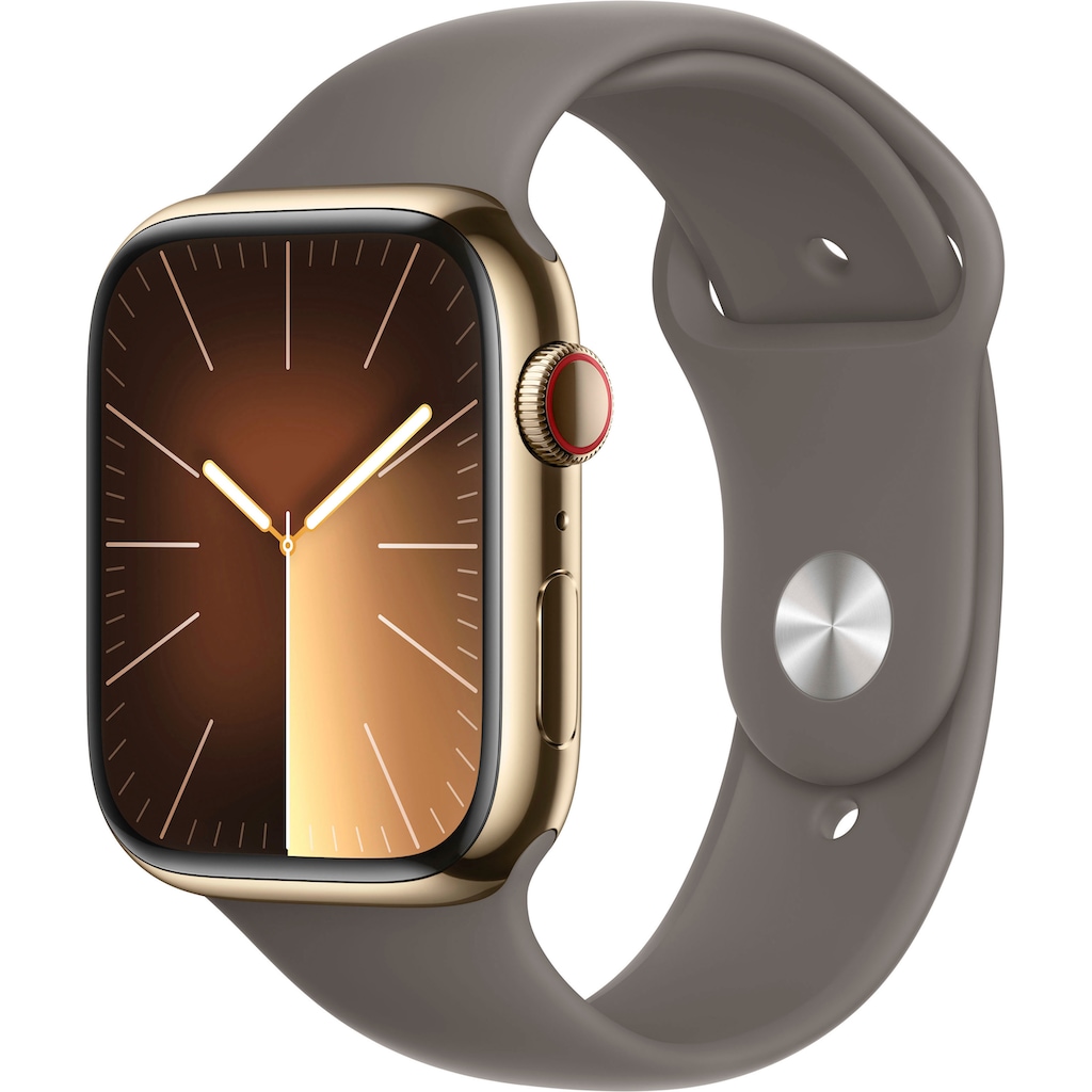 Apple Smartwatch »Watch Series 9 GPS + Cellular Stainless Steel 45mm S/M«, (Watch OS 10)