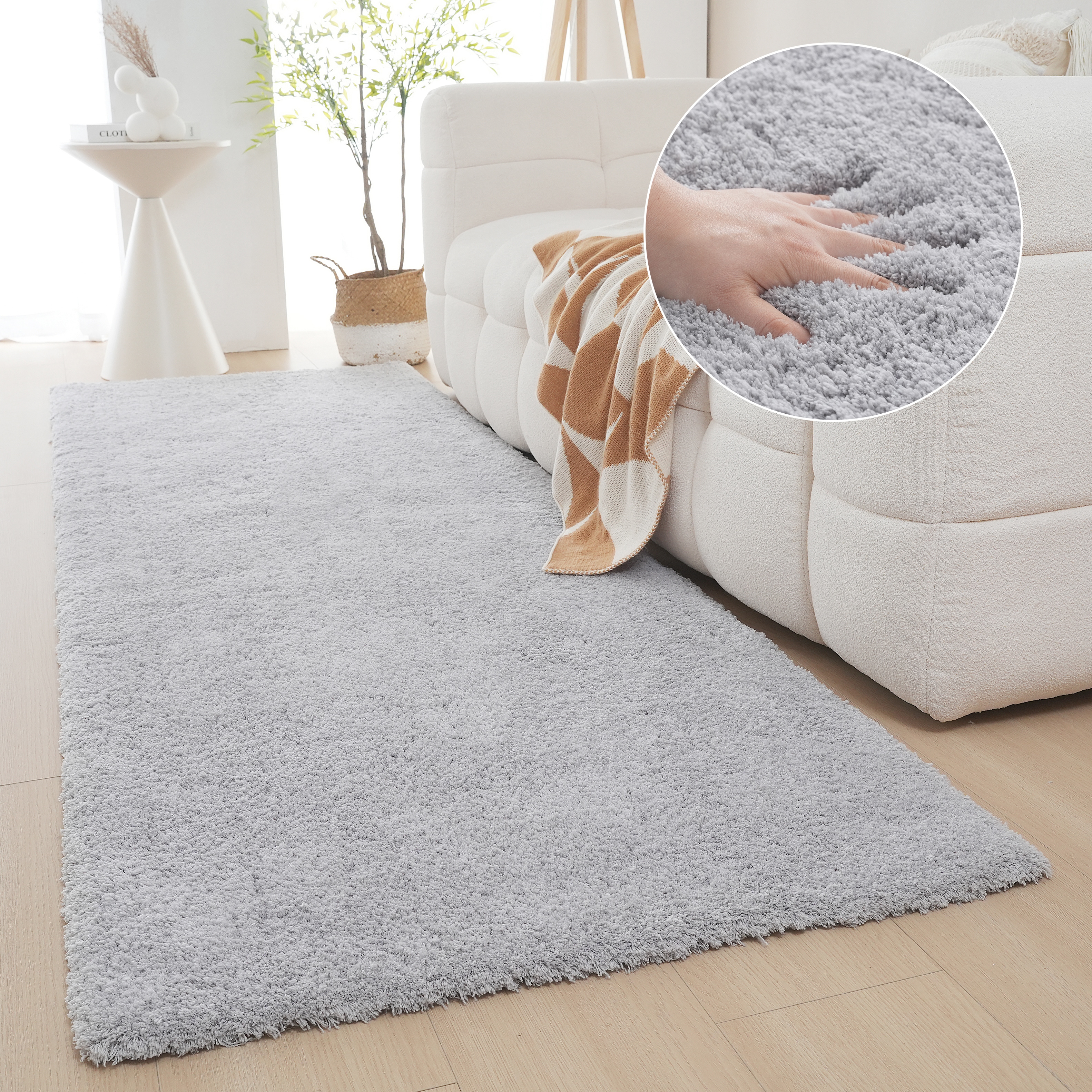OTTO home Hochflor-Läufer "Microfaser Teppich Magong, besonders weich, sehr feiner Flor" rechteckig 25 mm Höhe uni Teppiche, Wohnzimmer, Schlafzimmer, Kinderzimmer, Flur, Brücke