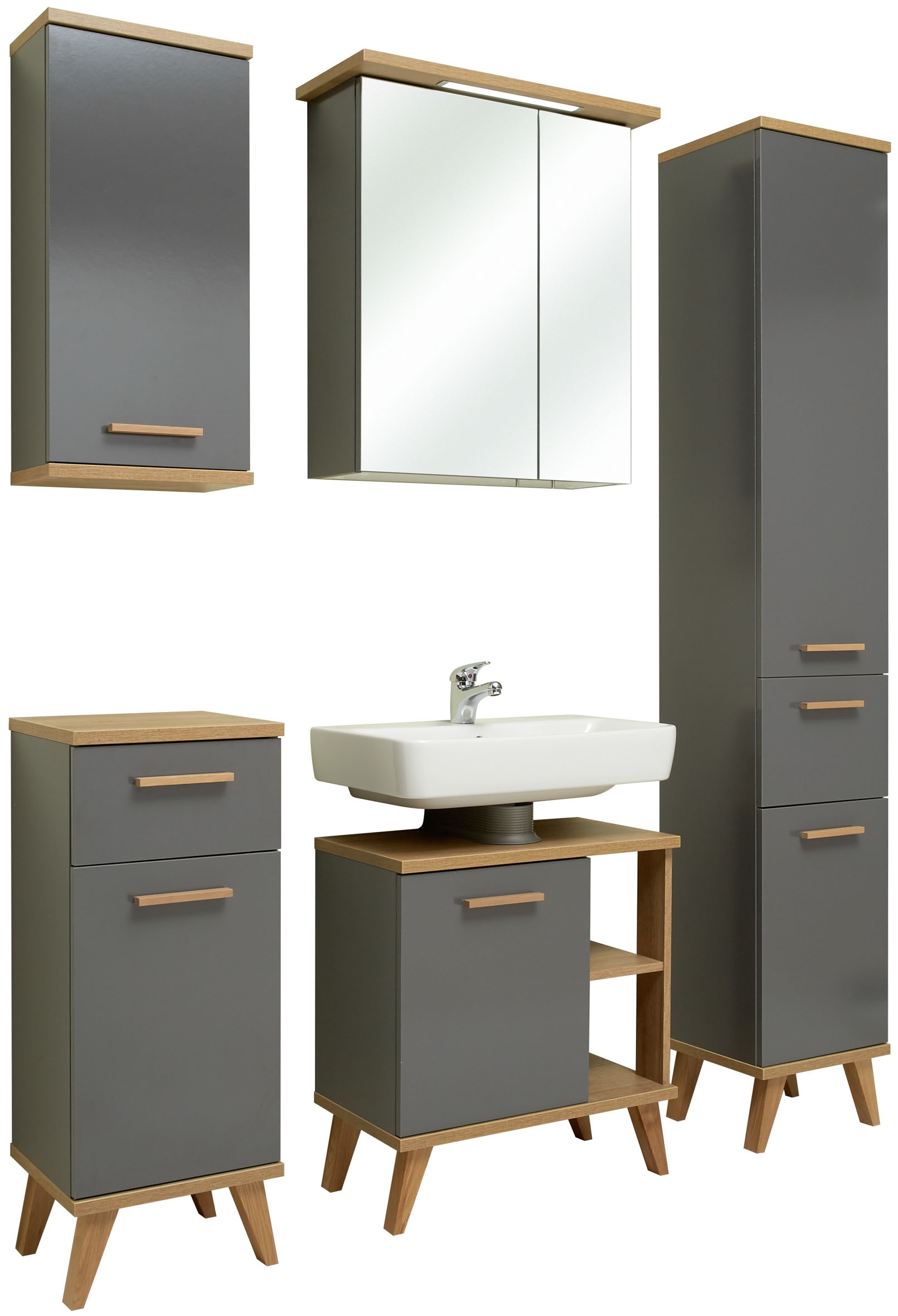 Saphir Badmöbel-Set "5-teilig, mit Soft-Close Türen" Set, 5 Stk. tlg.