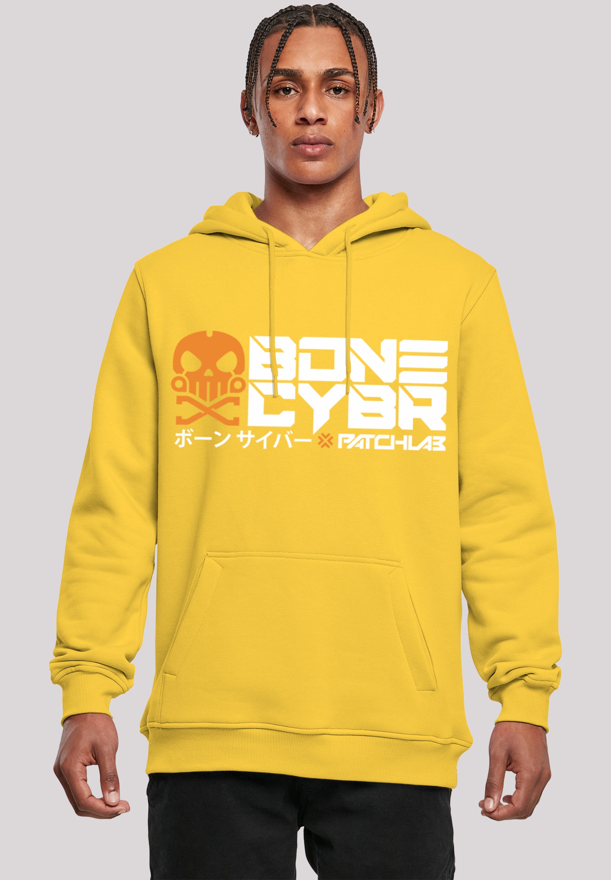 F4NT4STIC Kapuzenpullover "Bone Cyber orange CYBERPUNK STYLES", Print