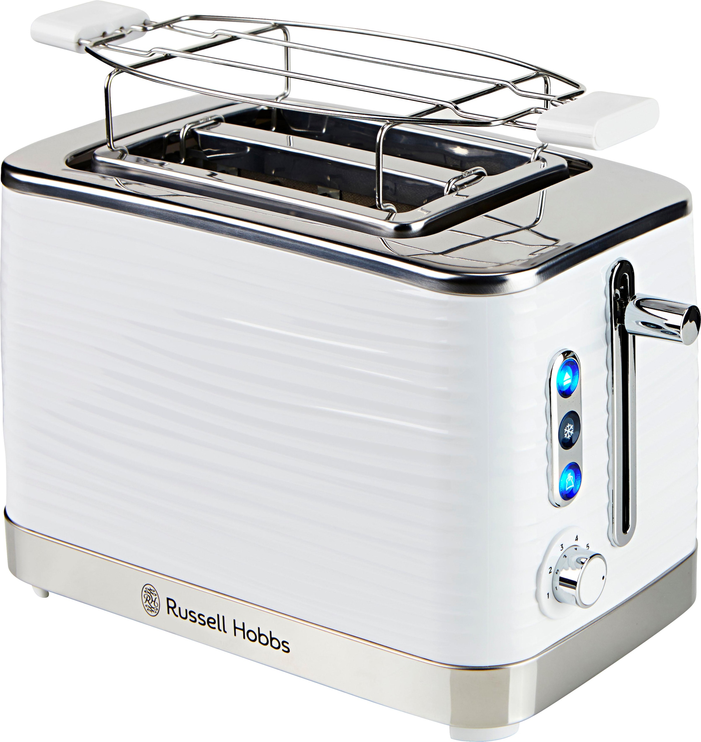 RUSSELL HOBBS Toaster »Inspire 24370-56«, Krümelschublade extra 1050 kaufen kurze BAUR 2 2 breite Brötchenaufsatz & W, Schlitze, | Toastschlitze