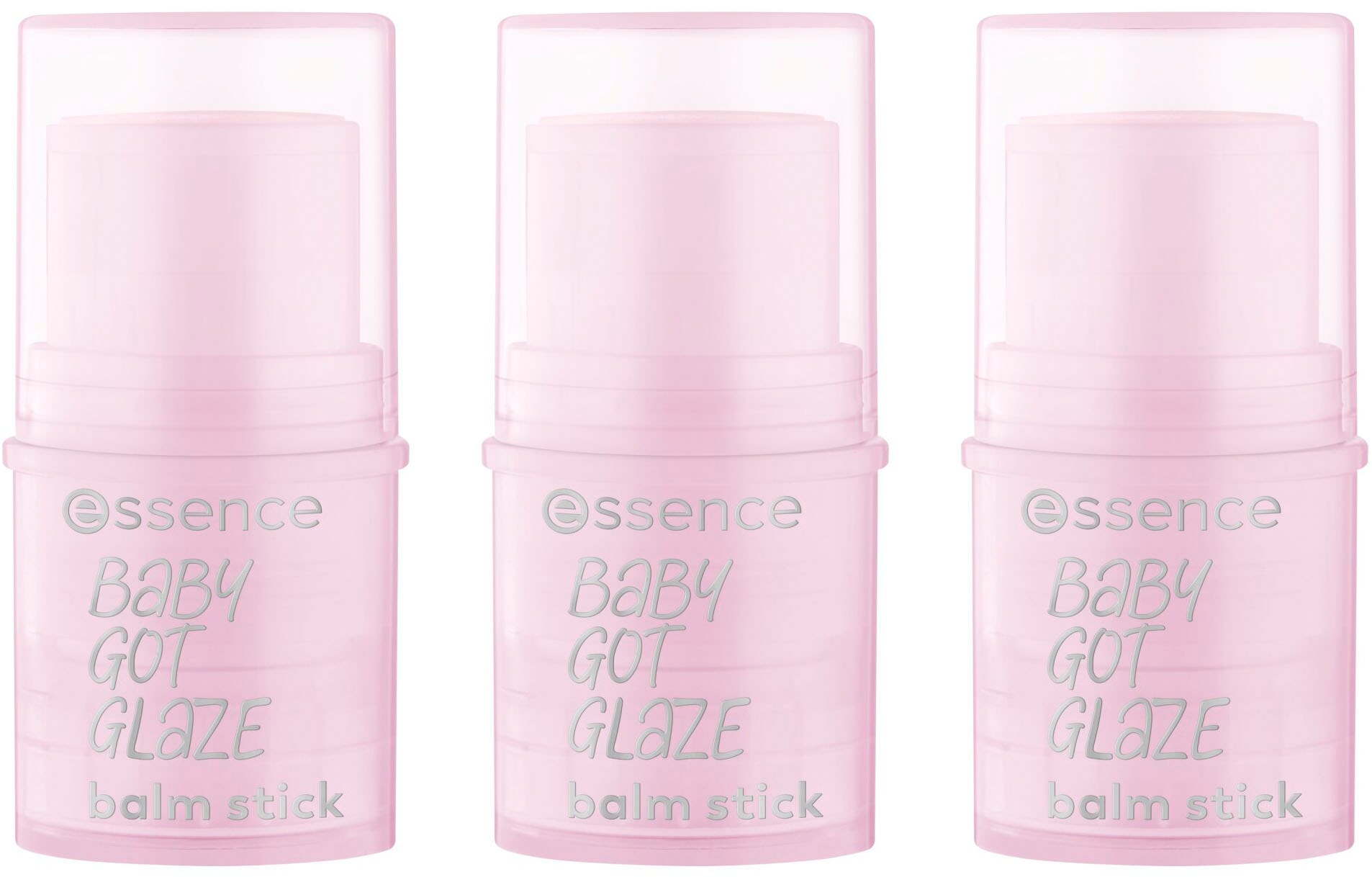 ESSENCE Kinder Highlighter "BABY GOT GLAZE balm stick", 13,5 g, beige, Teint-Kosmetika, Transparentes, hochglänzendes Finish, pflegend, vegan.