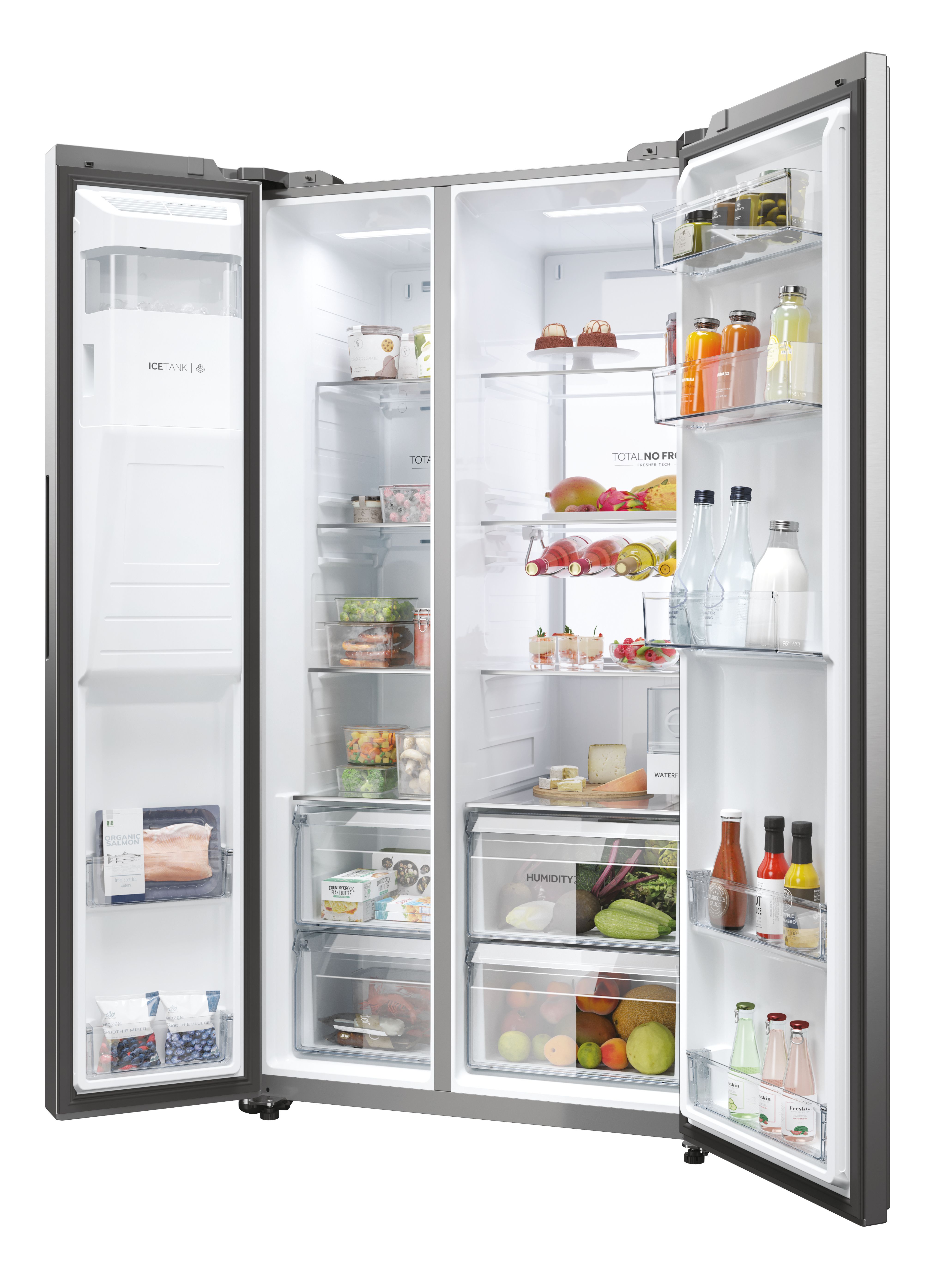 Thumbnail - Haier Side-by-Side SBS SERIES 7 "HSW79F18CIMM" 177,5 cm hoch 90,5 cm breit Smart Home: Optionale Steuerung per App und W...