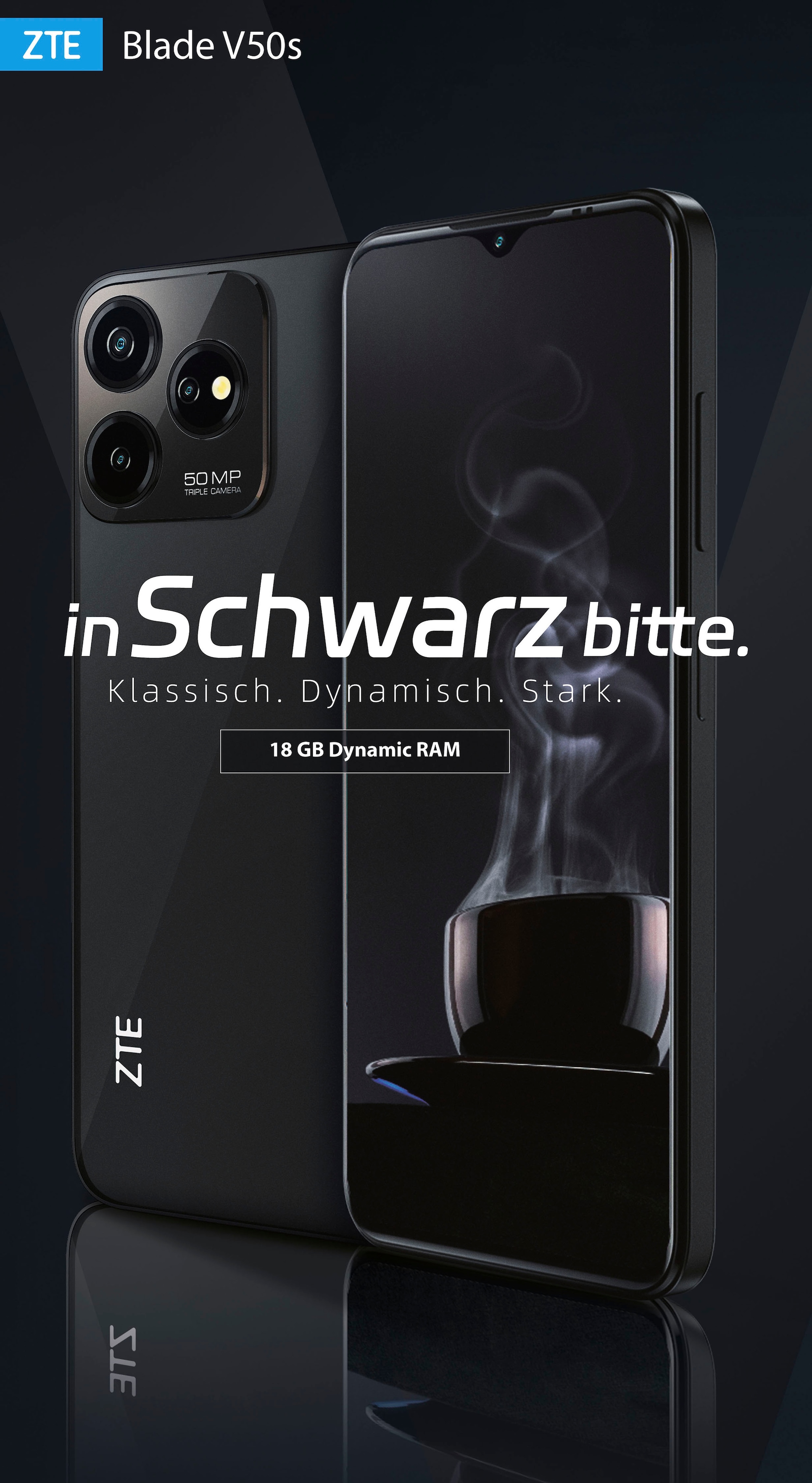 ZTE Smartphone Speicherplatz, cm/6,6 BAUR | »Blade schwarz, Zoll, 256 V50S«, Kamera GB 16,76 50 MP