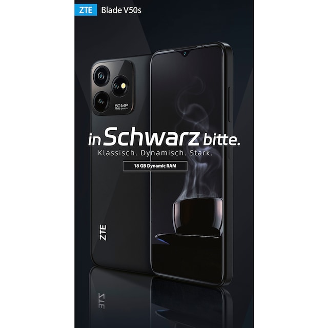 Kamera MP BAUR GB V50S«, Smartphone »Blade schwarz, Zoll, | 256 16,76 Speicherplatz, cm/6,6 ZTE 50