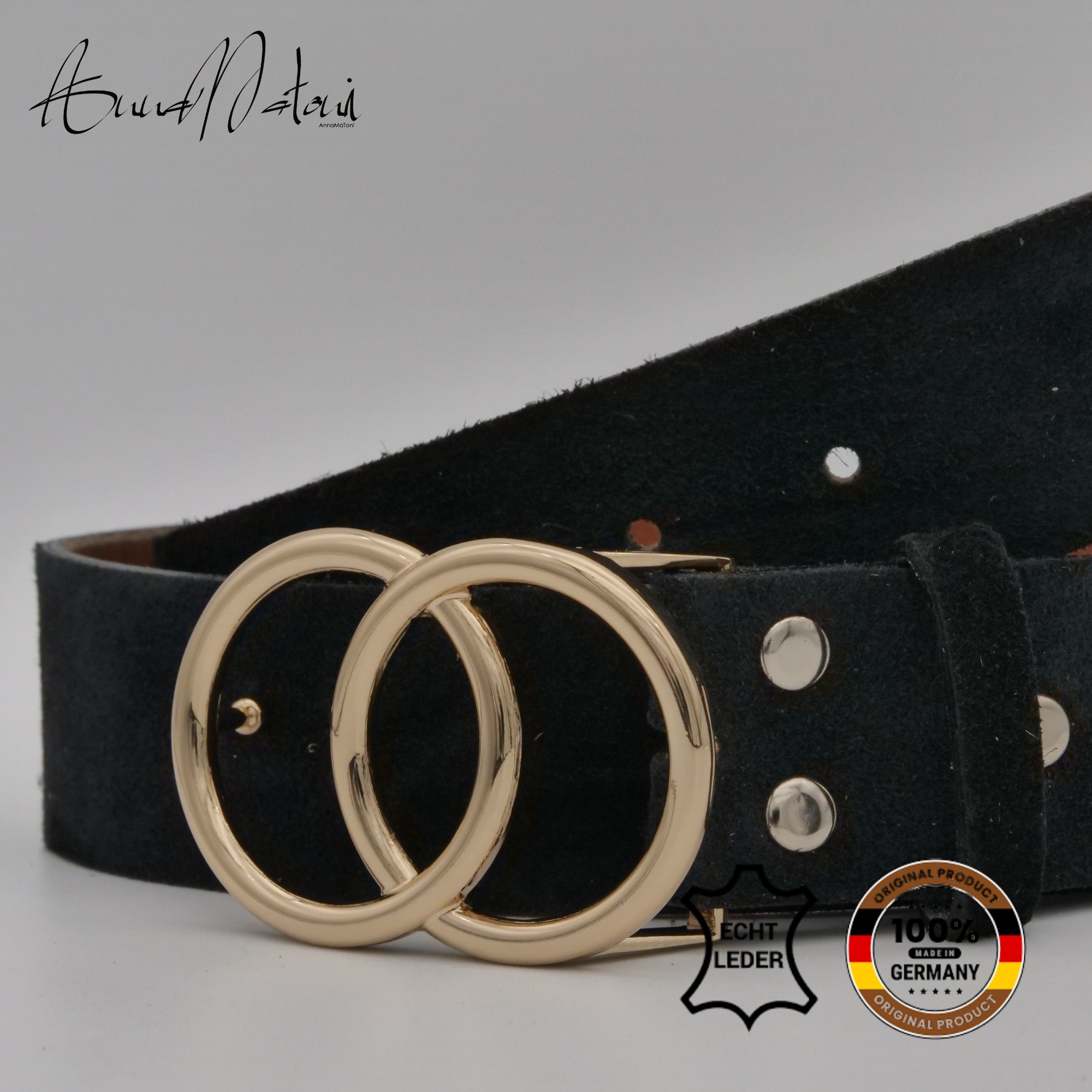 AnnaMatoni Ledergürtel »AnnaMatoni Damen Ledergürtel in hochwertigem Velour Leder 4cm«