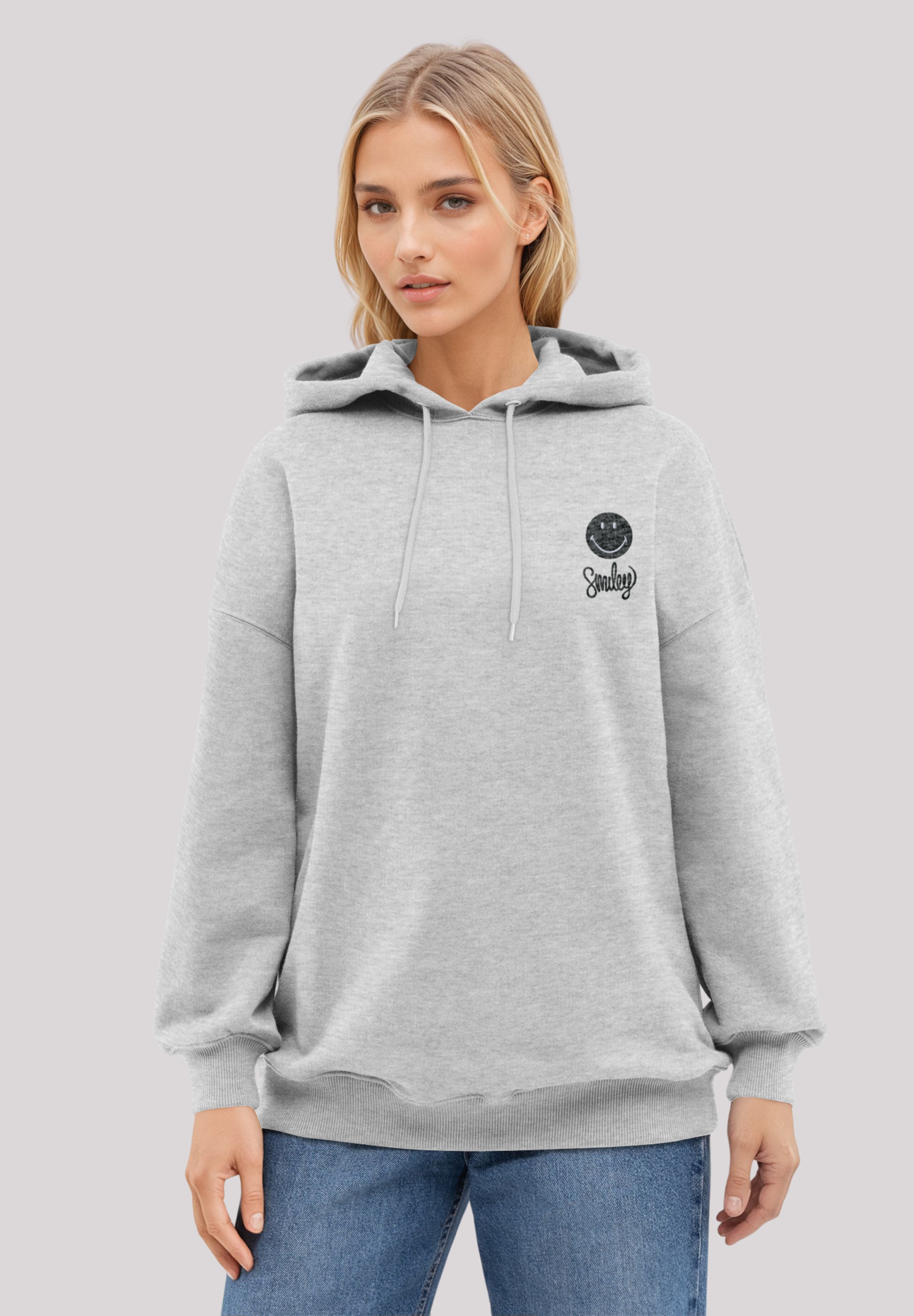 F4NT4STIC Kapuzenpullover "Smiley Script Wordmark dark Bestickt", Premium Q günstig online kaufen