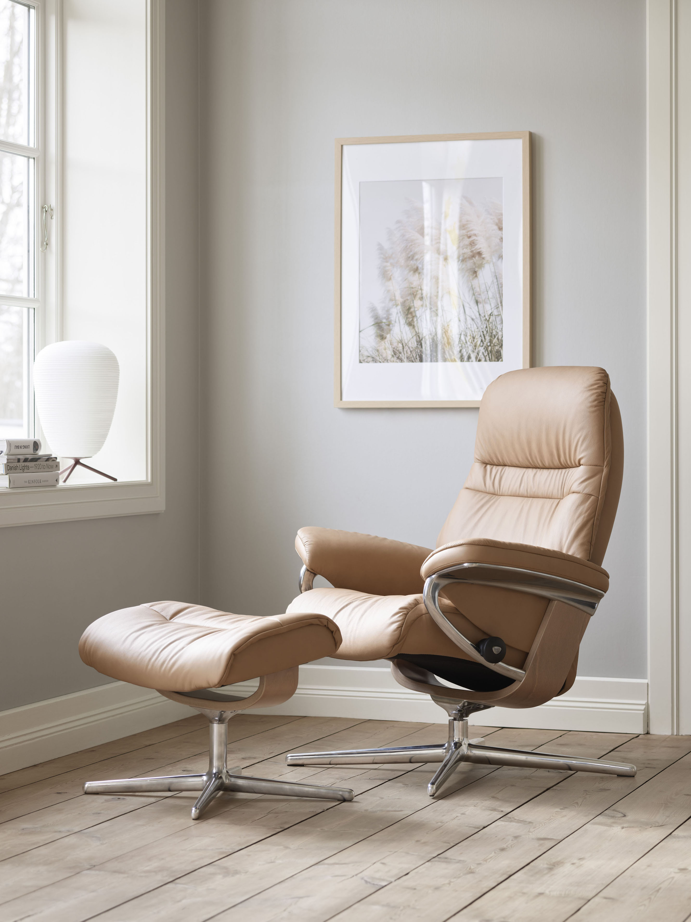 Stressless Relaxsessel "Sunrise" mit Cross Base, Größe S, M & L, Holzakzent Eiche