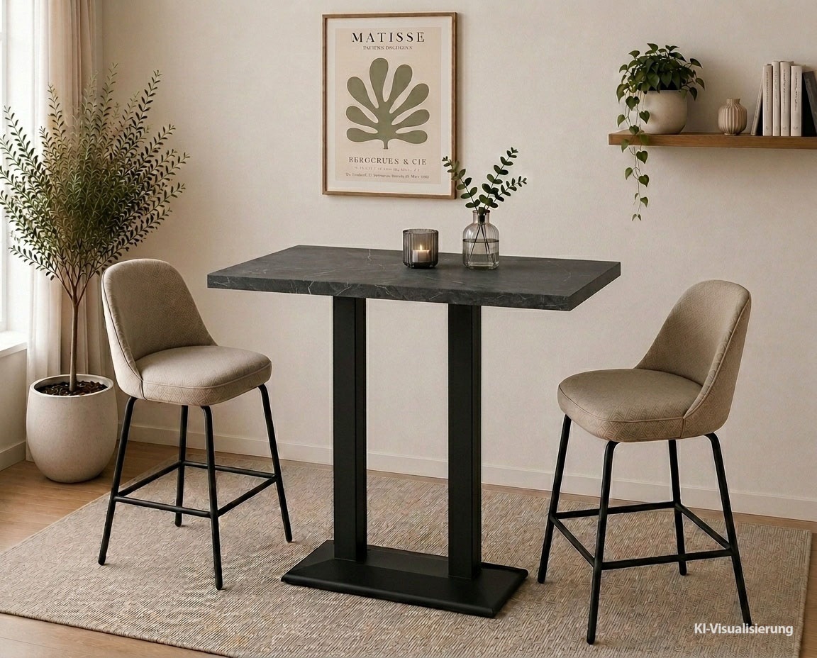 Mäusbacher Bistrotisch "Big Bistro Metall" Doppelsäulengestell, eckige Platte BHT 120x105x70 cm