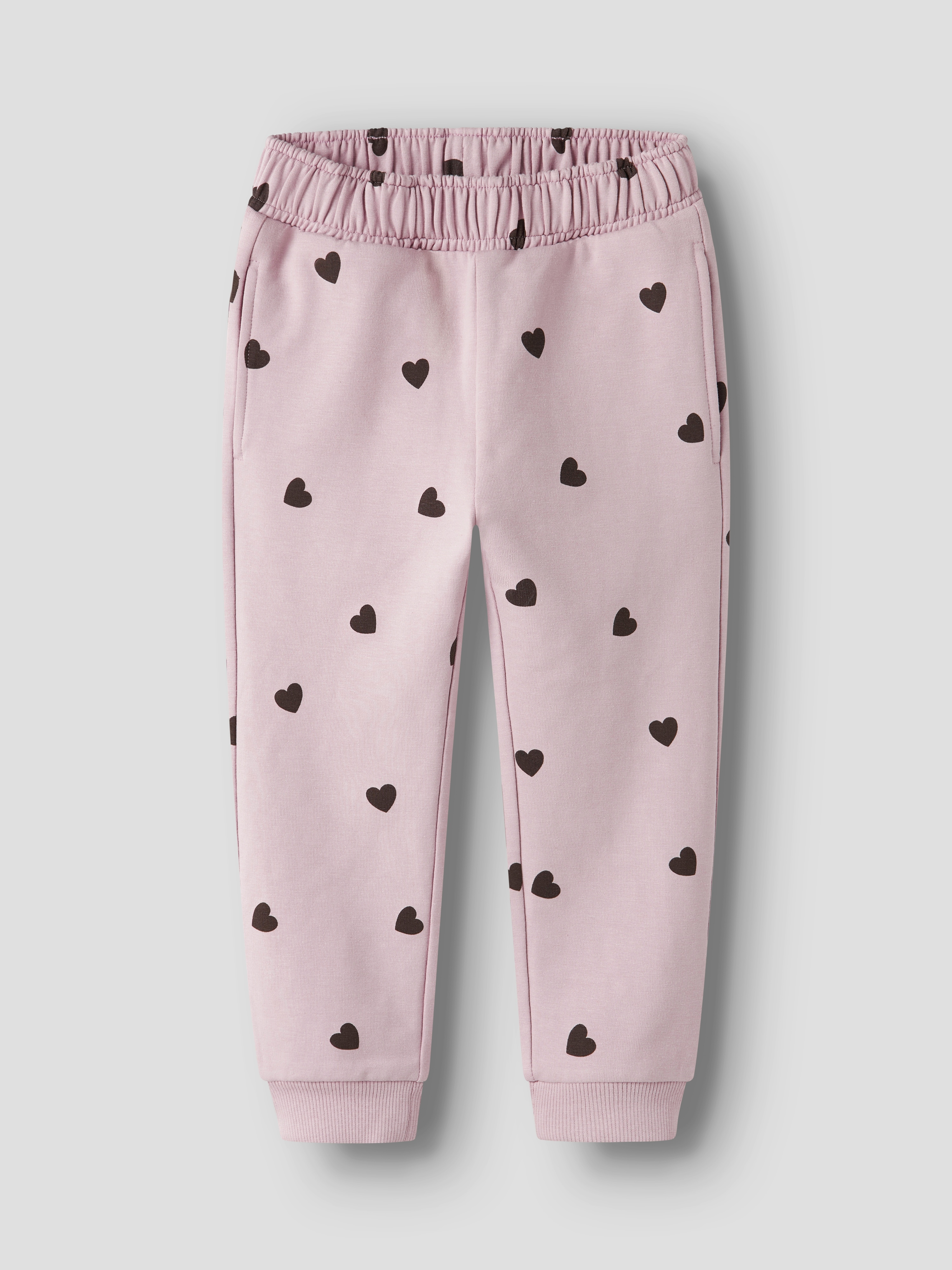 NAME IT Mädchen Sweatpants "NMFNEHEART SWEAT PANT BRU", lila, Gr. 92, bedruckt, Sweatware, Obermaterial: 95% Baumwolle, 5% Elasthan, Hosen