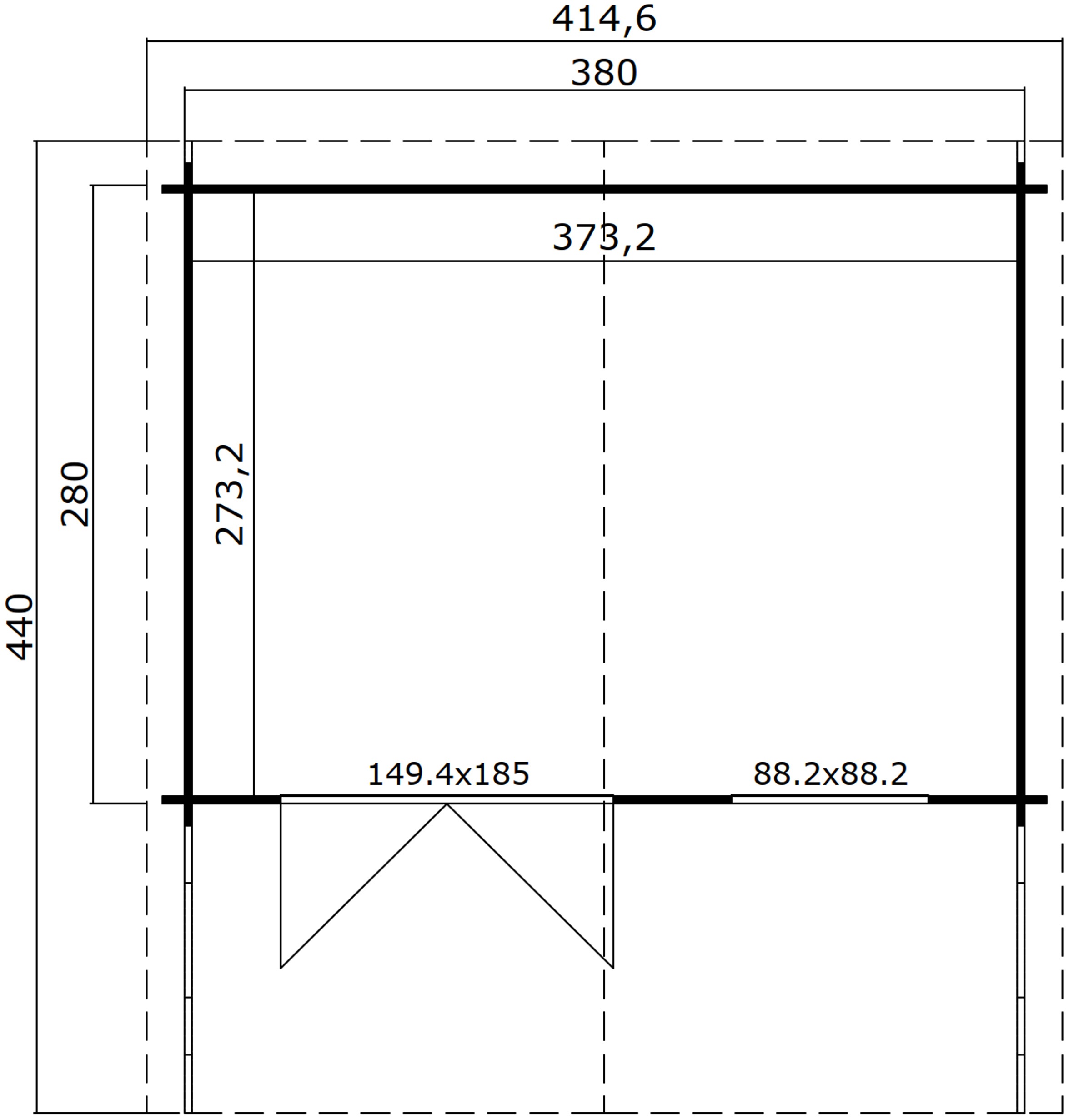 LASITA MAJA Gartenhaus »Orlando 34«, Blochbohlenhaus 34mm, Fundamentmass 3800x2800, Carbongrau