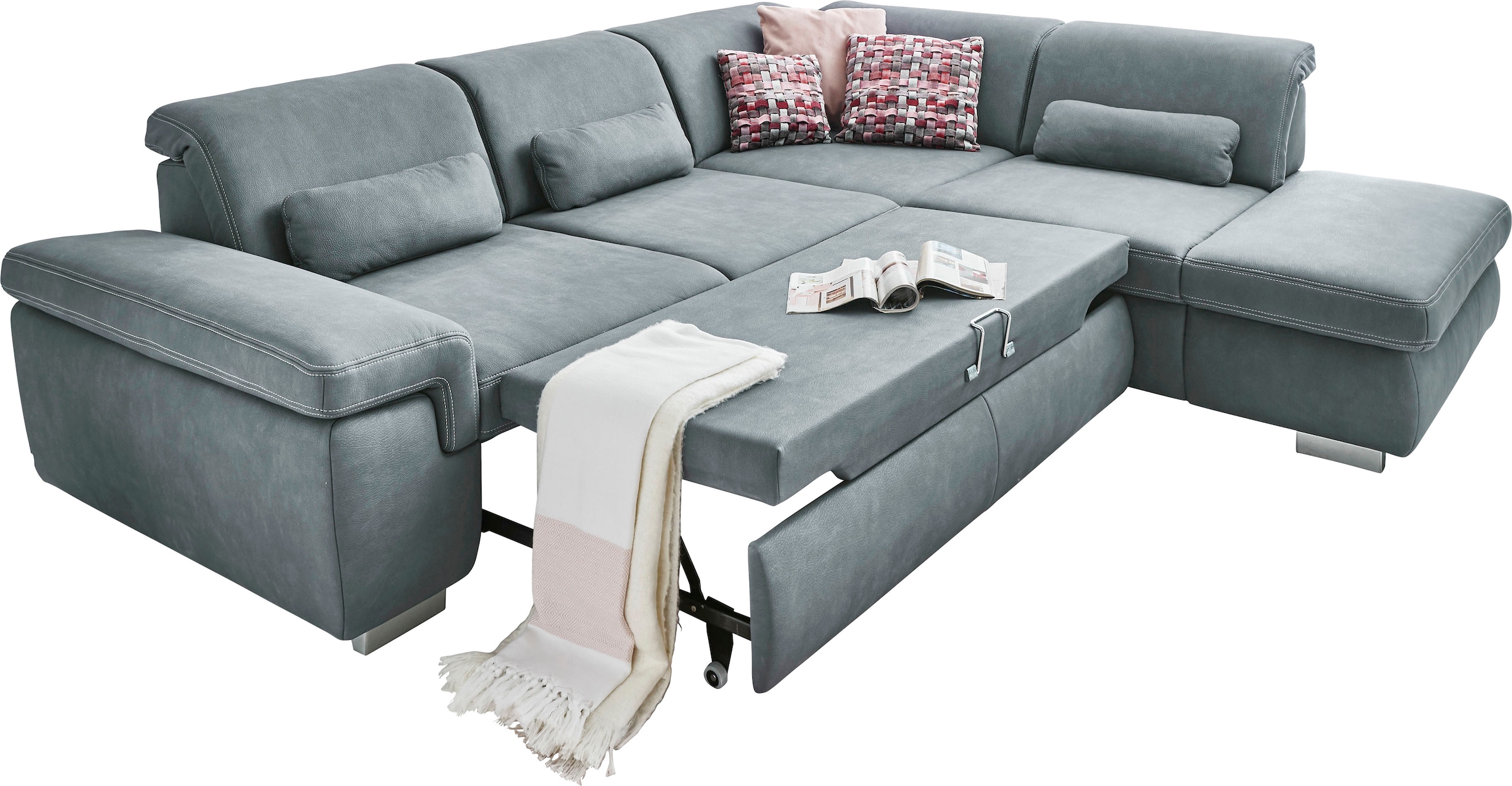 Die PlanBar Ecksofa »MP-IN17041 L-Form«, Sitztiefenverstellung, optional mit Kopfteilverstellung & Bettfunktion