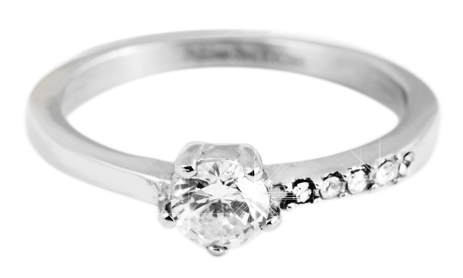 Fingerring ADELIA´S "Damen Ring aus Edelstahl mit Zirkonia" Gr. 52, silber, Fingerringe, Damen, 52, Edelstahl, Fingerring 7