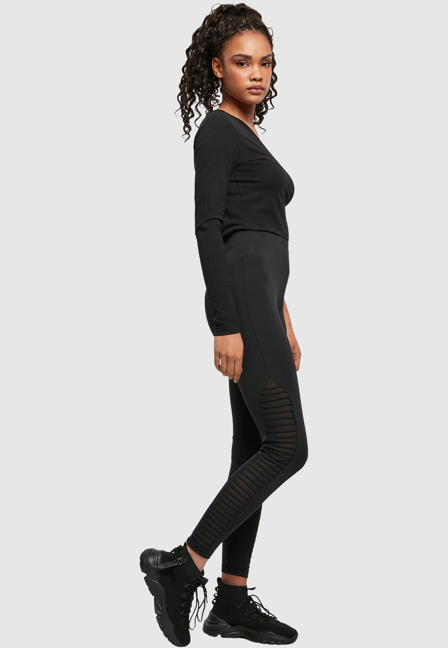URBAN CLASSICS Leggings »Urban Classics Damen Ladies Highwaist Biker Tech Mesh Leggings«, (1 tlg.)