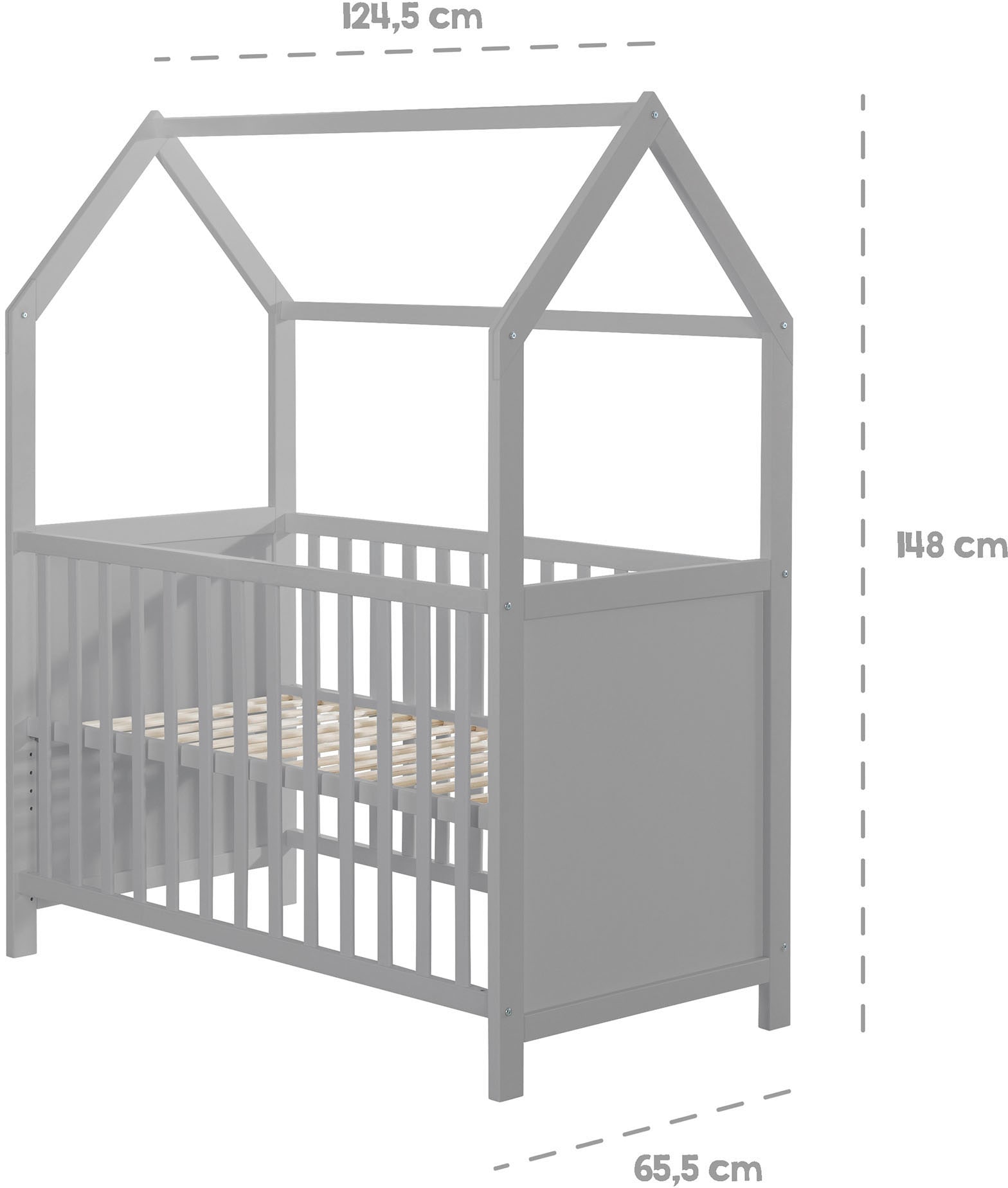 roba® Babybett »Hausbett 60x120, taupe«, FSC®-Holz aus gewissenhaft bewirtschafteten Wäldern