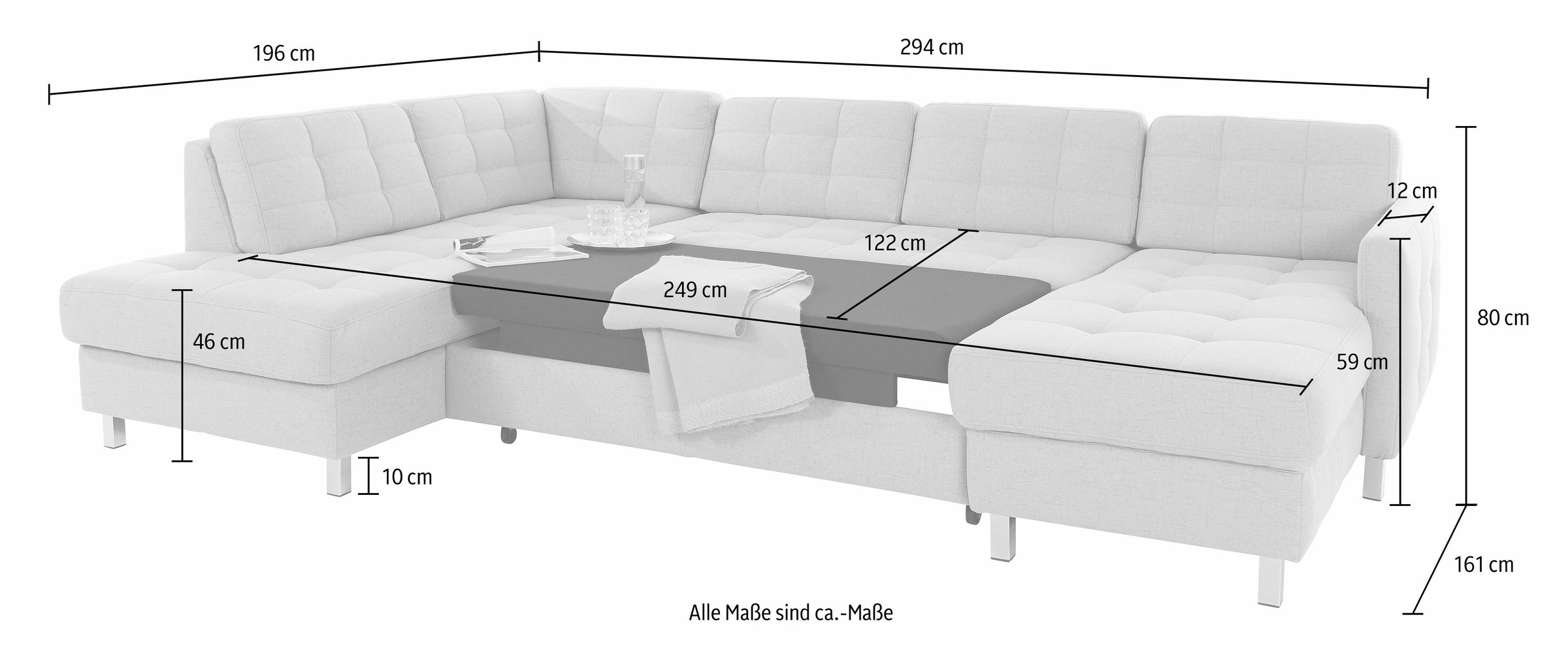 sit&more Wohnlandschaft »Picasso U-Form«, wahlweise mit Bettfunktion und Bettkasten